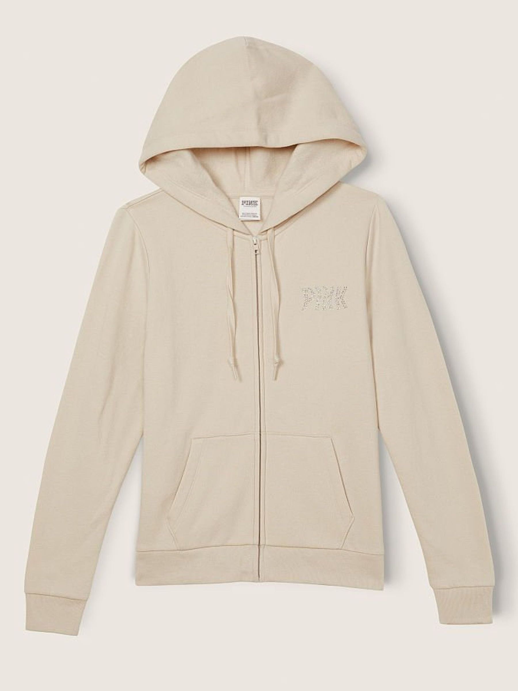 Vanilla Bean Shine Cream Shine Zip Up Long Sleeve Hoodie - Image 1 of 1