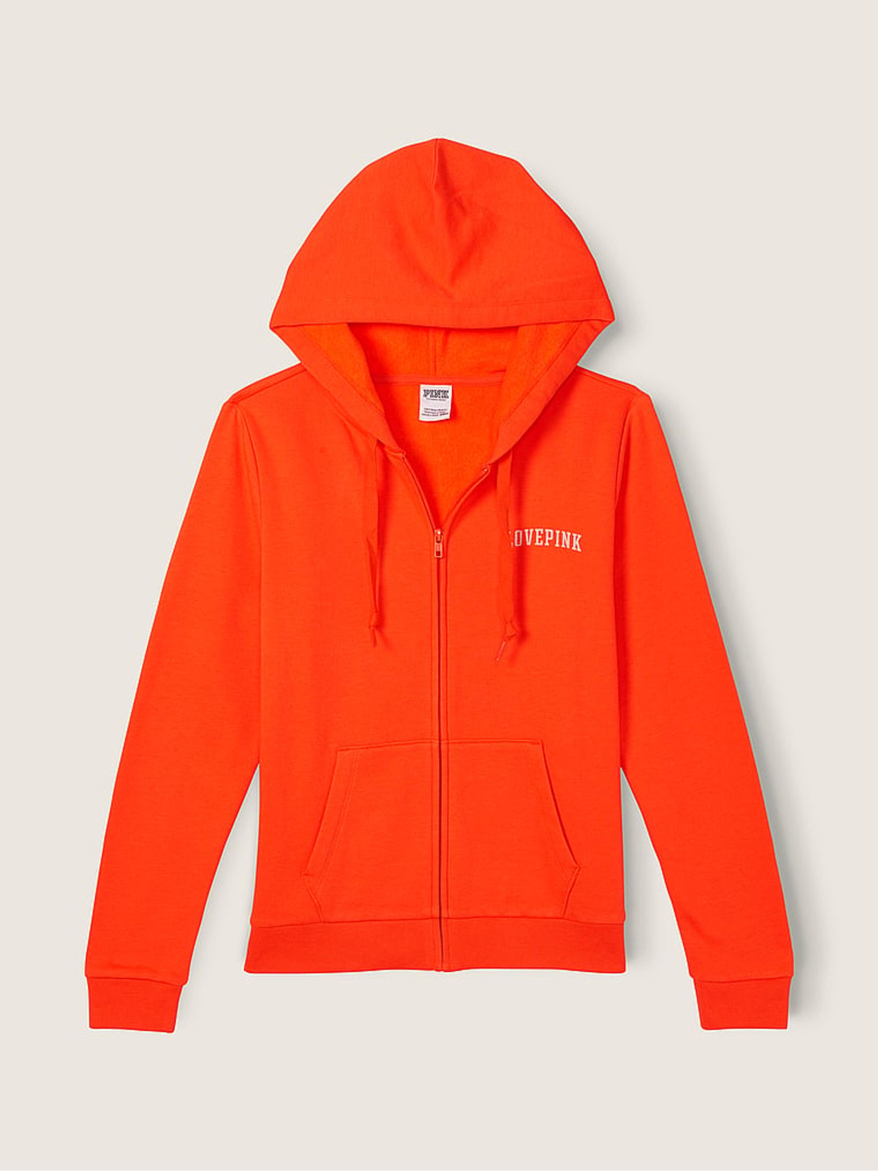 Bright Tomato Red Zip Up Lounge Hoodie - Image 4 of 5