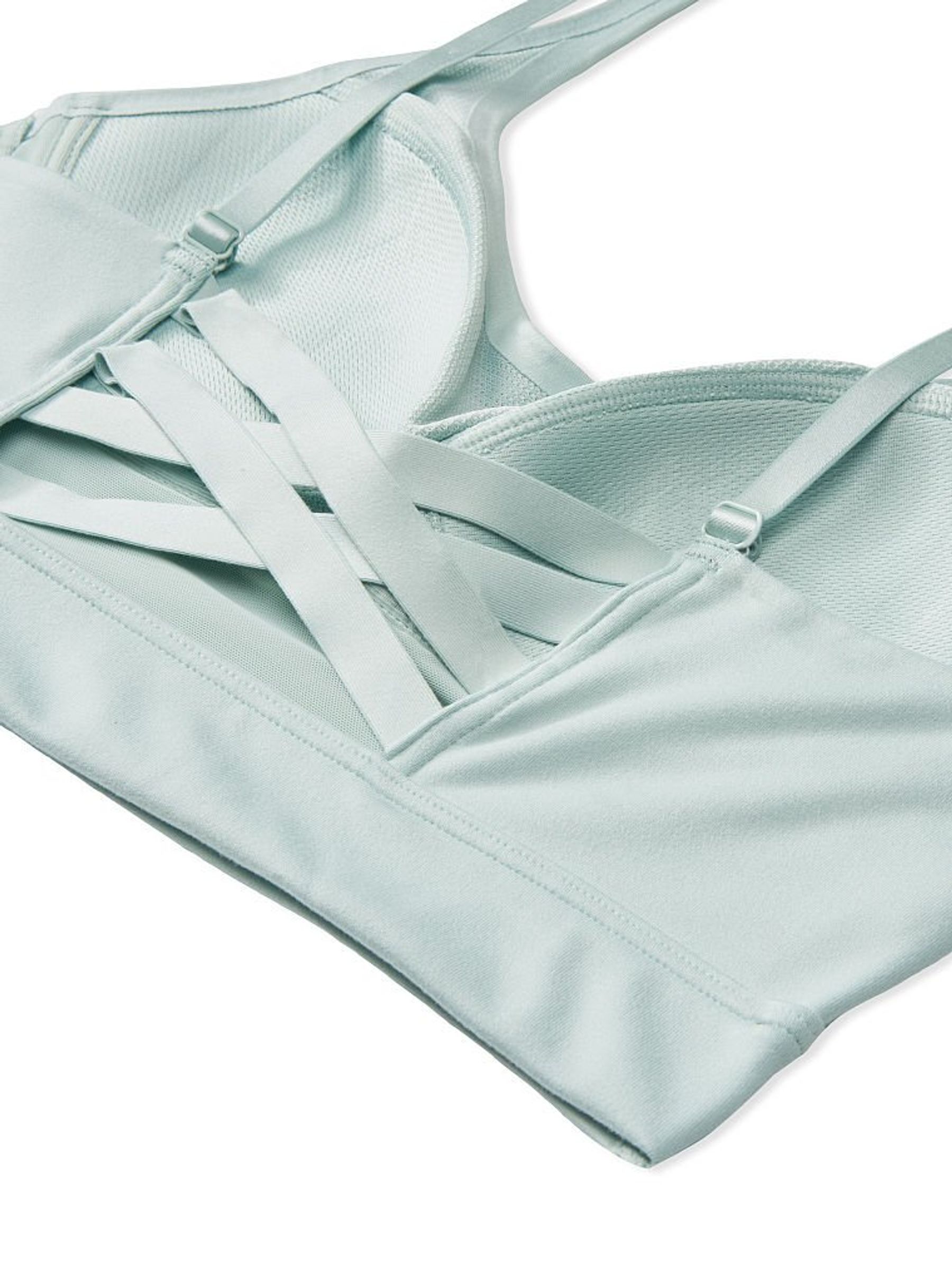 Harbor Grey Green Smooth Strappy Back Non Wired Medium Impact Sports Bra - Image 4 of 4
