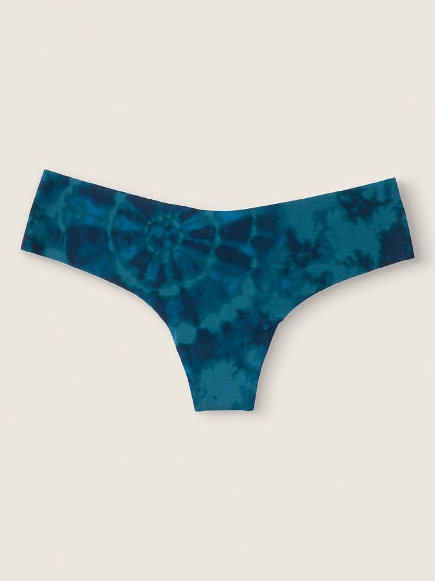Tie Dye Coral Blue No Show Thong Knicker - Image 1 of 1