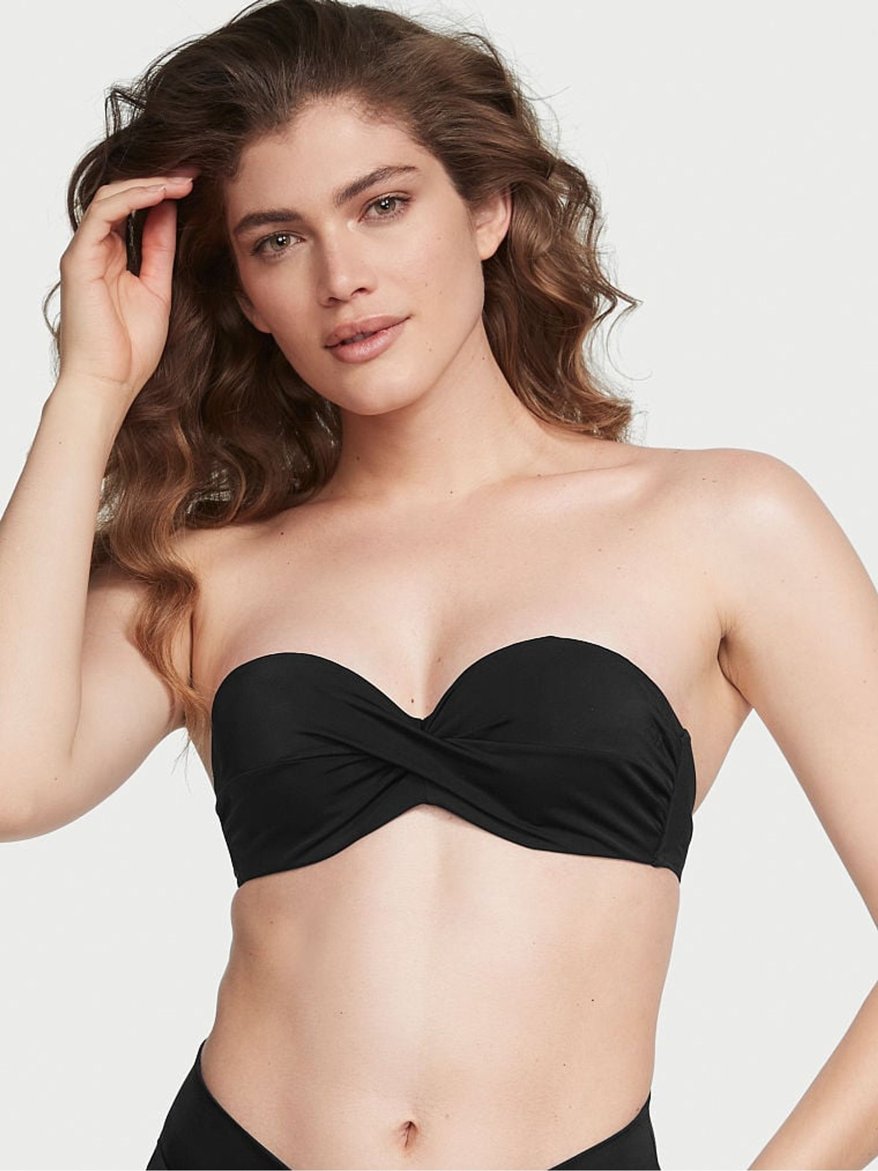 Black Strapless Swim Bikini Top - Image 1 of 4