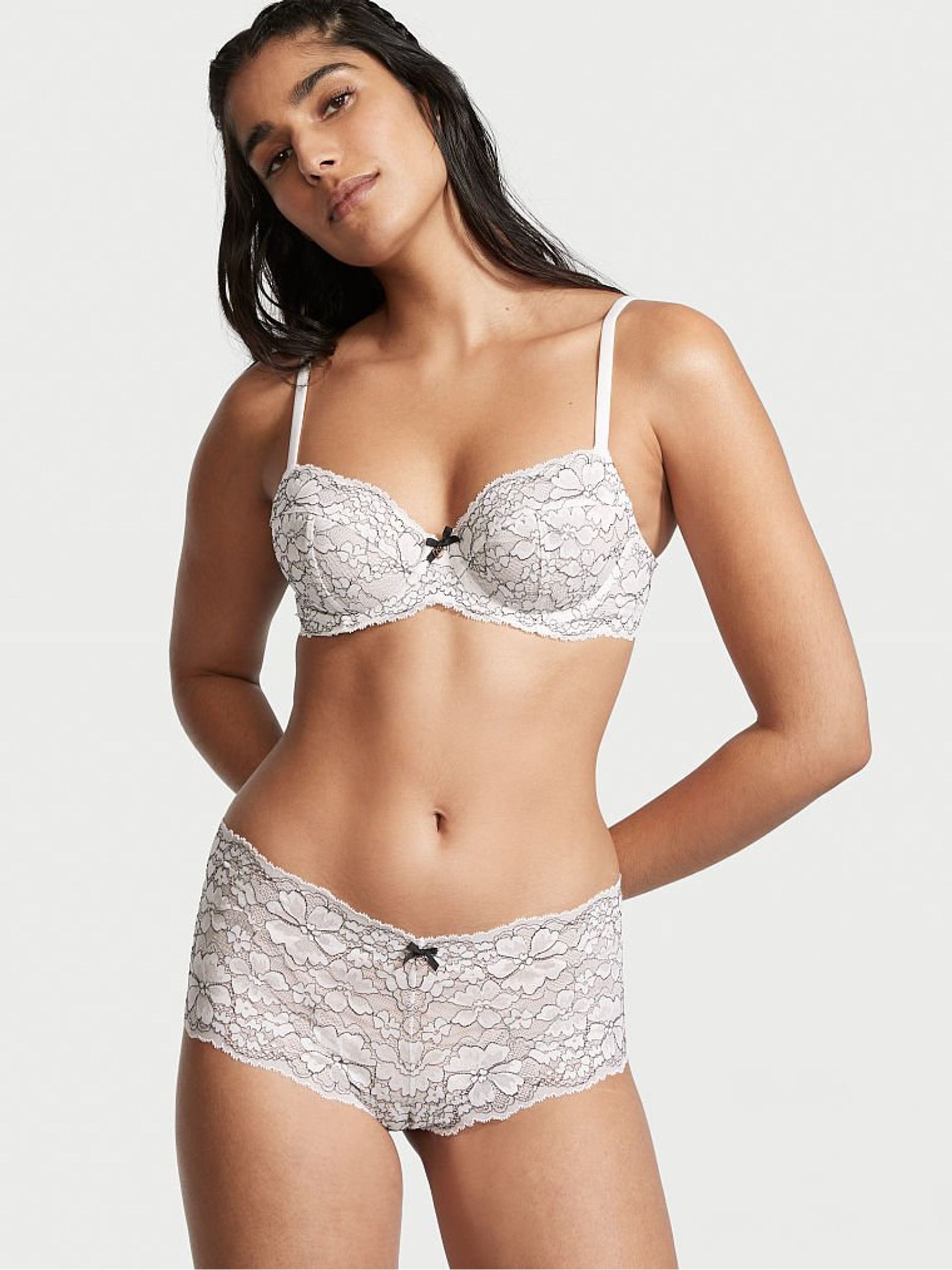 Coconut White Corded XDYE Lace Unlined Demi Bra - Image 3 of 4