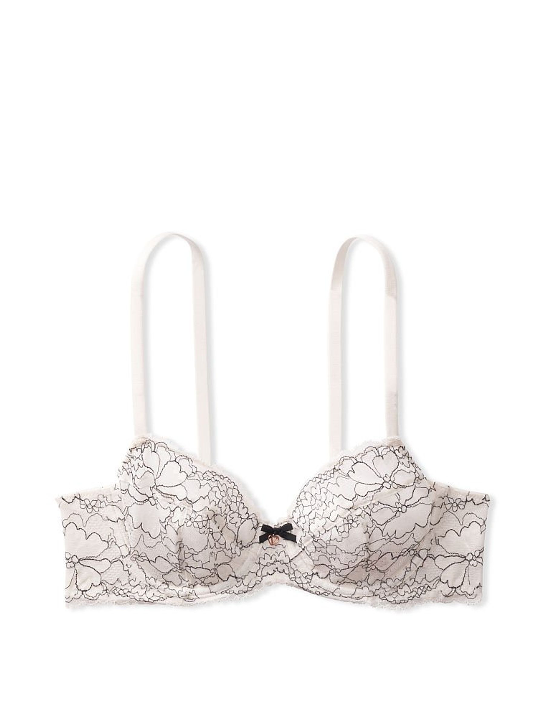 Coconut White Corded XDYE Lace Unlined Demi Bra - Image 4 of 4