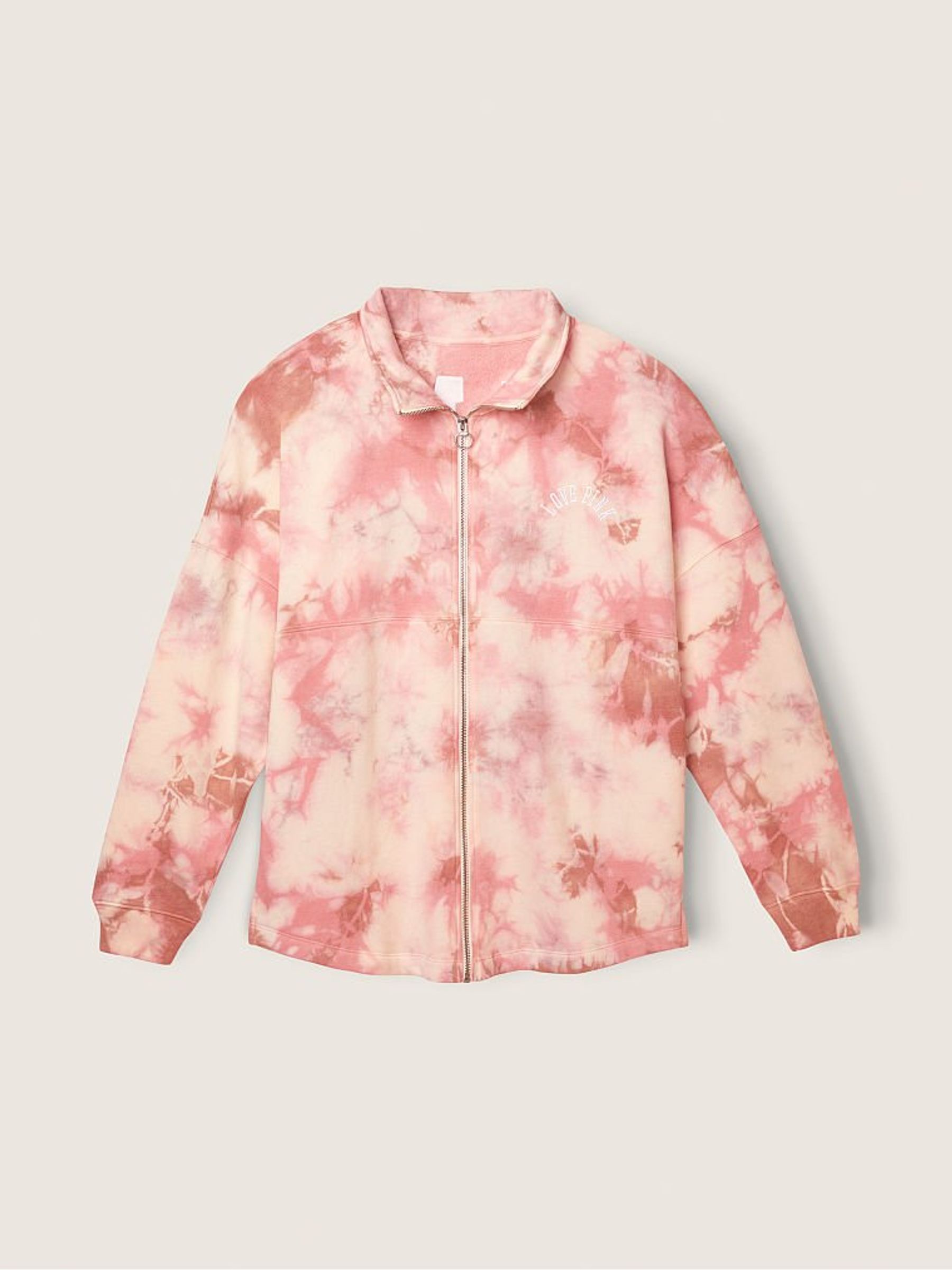 Light Ivory Pink Varsity Full Zip - Image 1 of 3