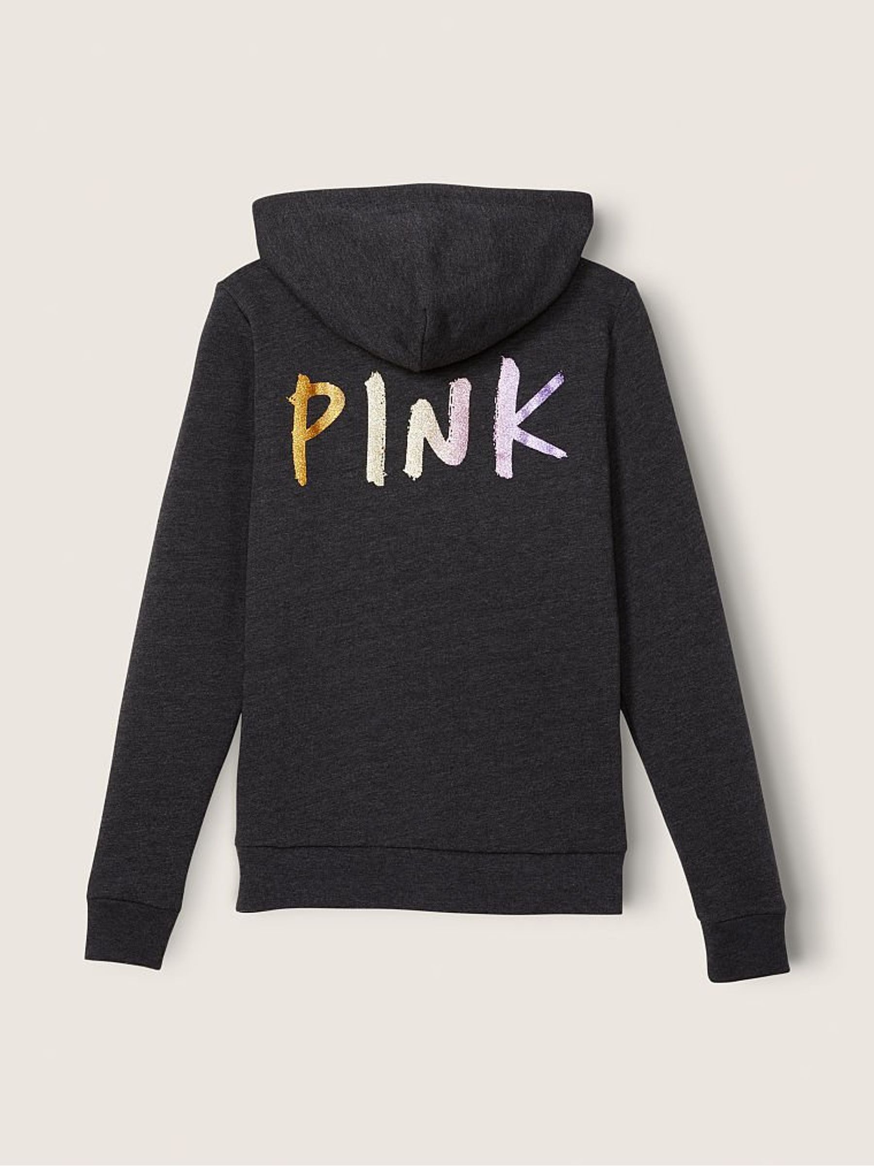 Pure Black With Brushed Shine Gradient Logo Everyday Lounge Perfect FullZip - Image 2 of 5
