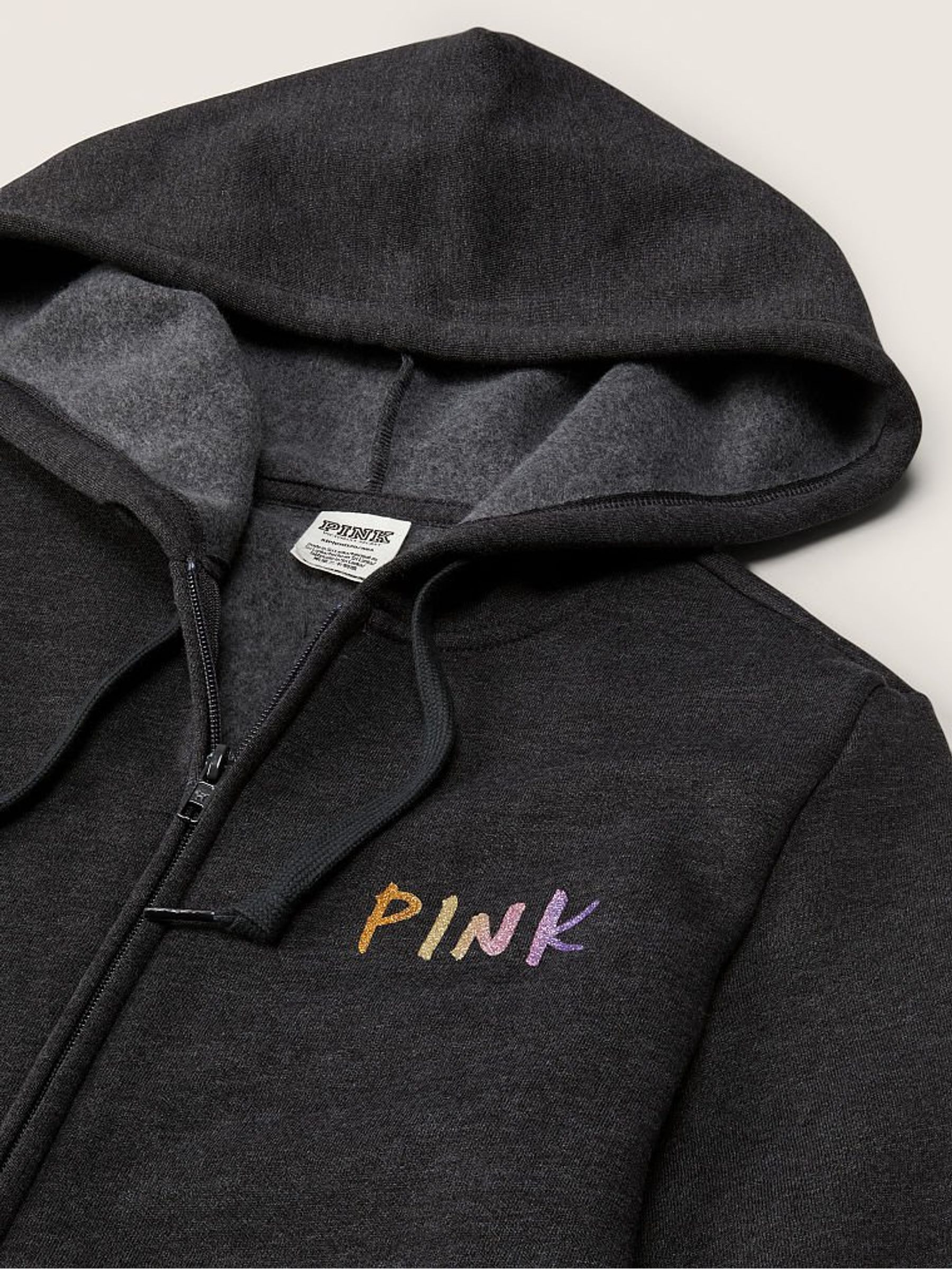 Pure Black With Brushed Shine Gradient Logo Everyday Lounge Perfect FullZip - Image 3 of 5