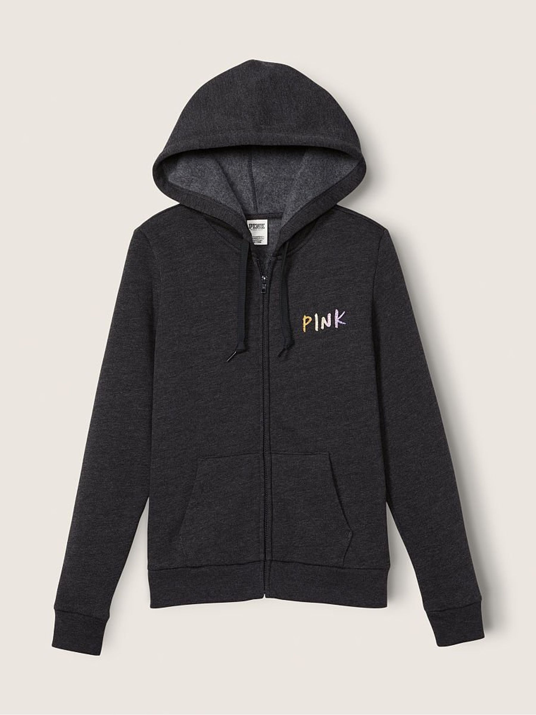 Pure Black With Brushed Shine Gradient Logo Everyday Lounge Perfect FullZip - Image 5 of 5