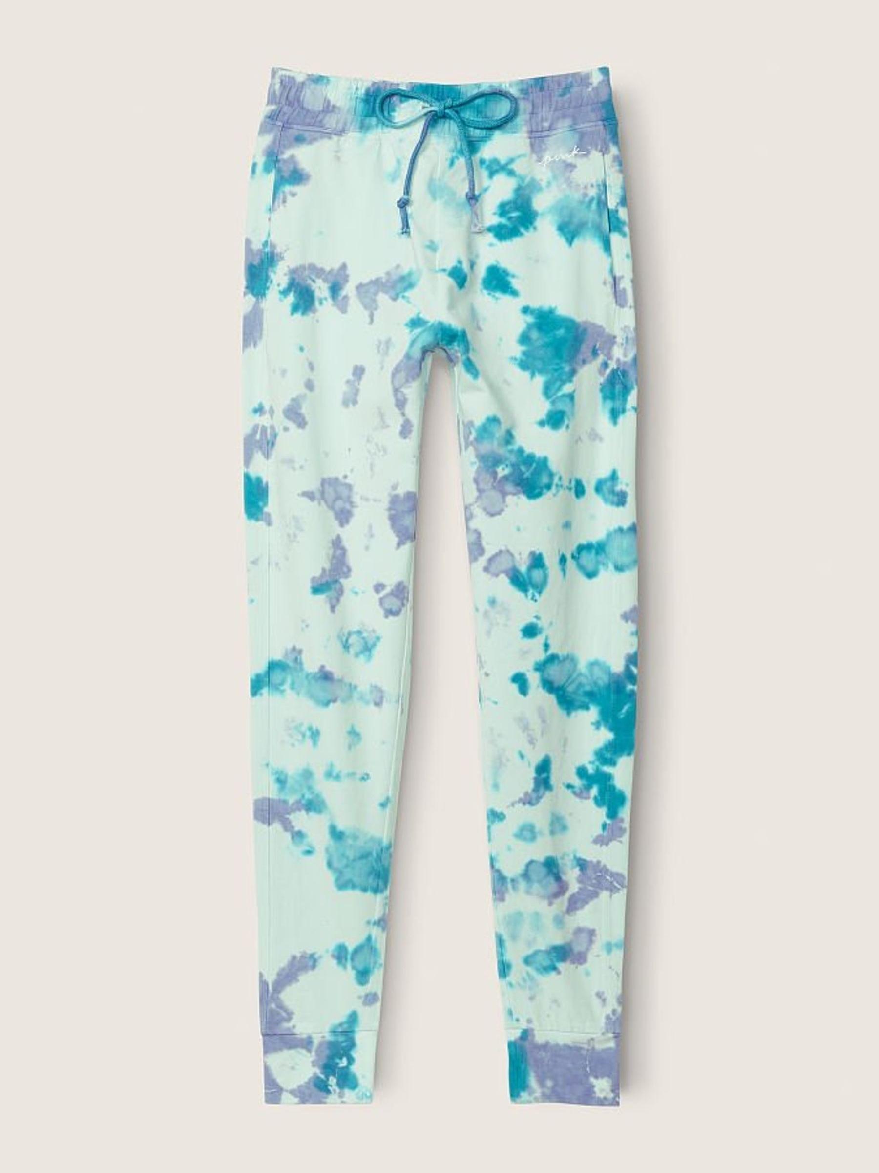 Icy Water Tie Dye Cotton High Waist Full Length Campus Jogger - Image 3 of 4
