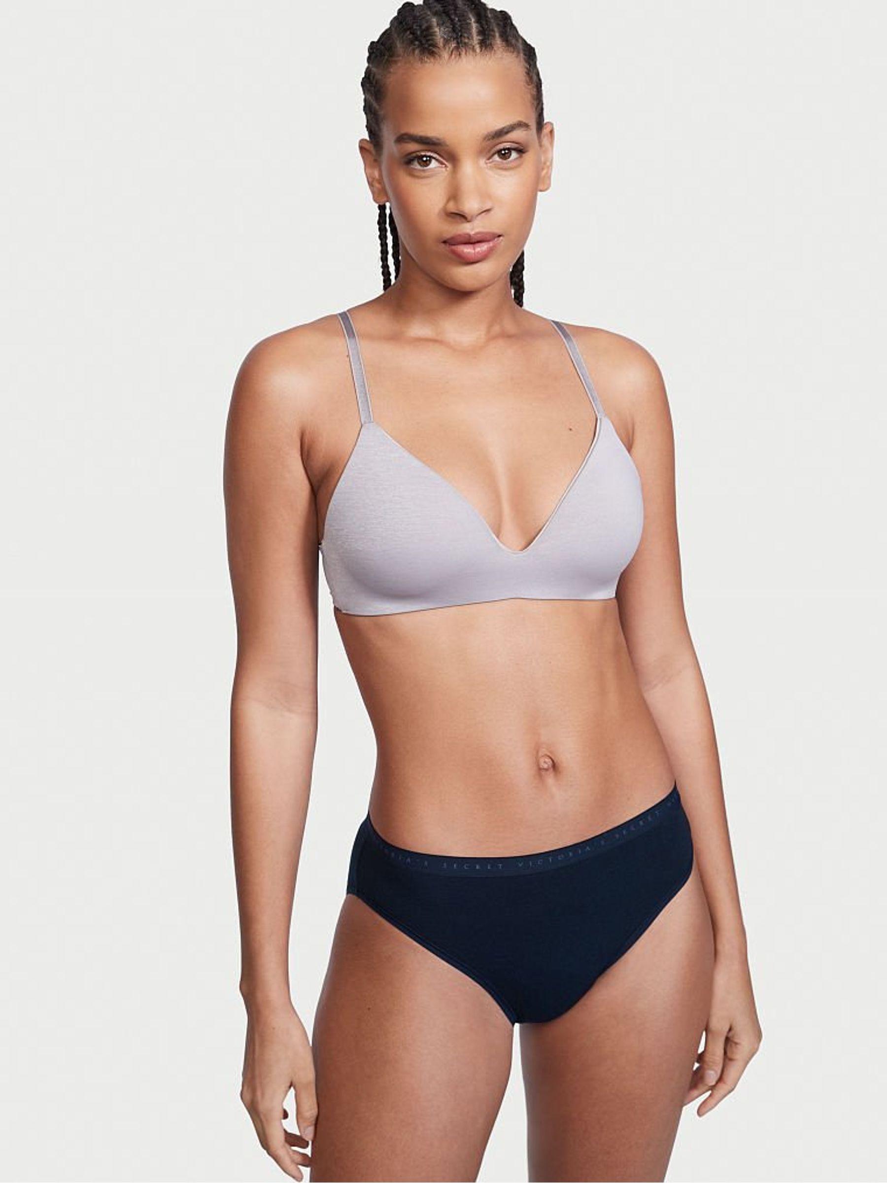Noir Navy Blue Cotton Highleg Brief Knickers - Image 1 of 3