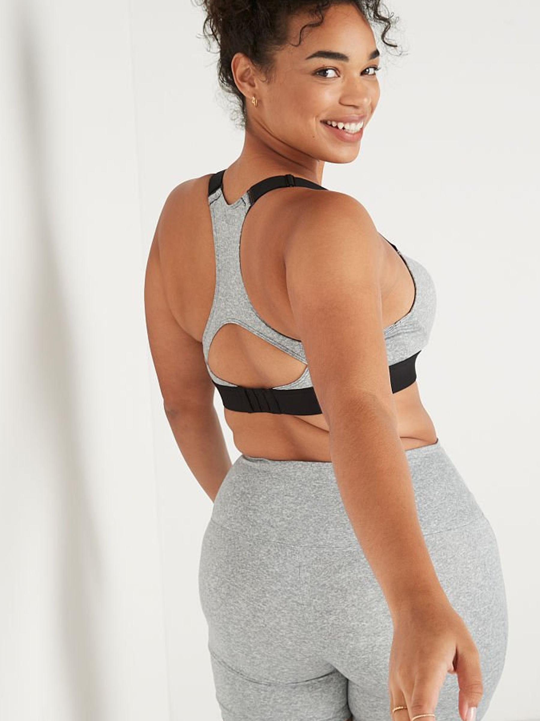 Grey Oasis Marl Medium Impact Push Up Sports Bra - Image 2 of 5