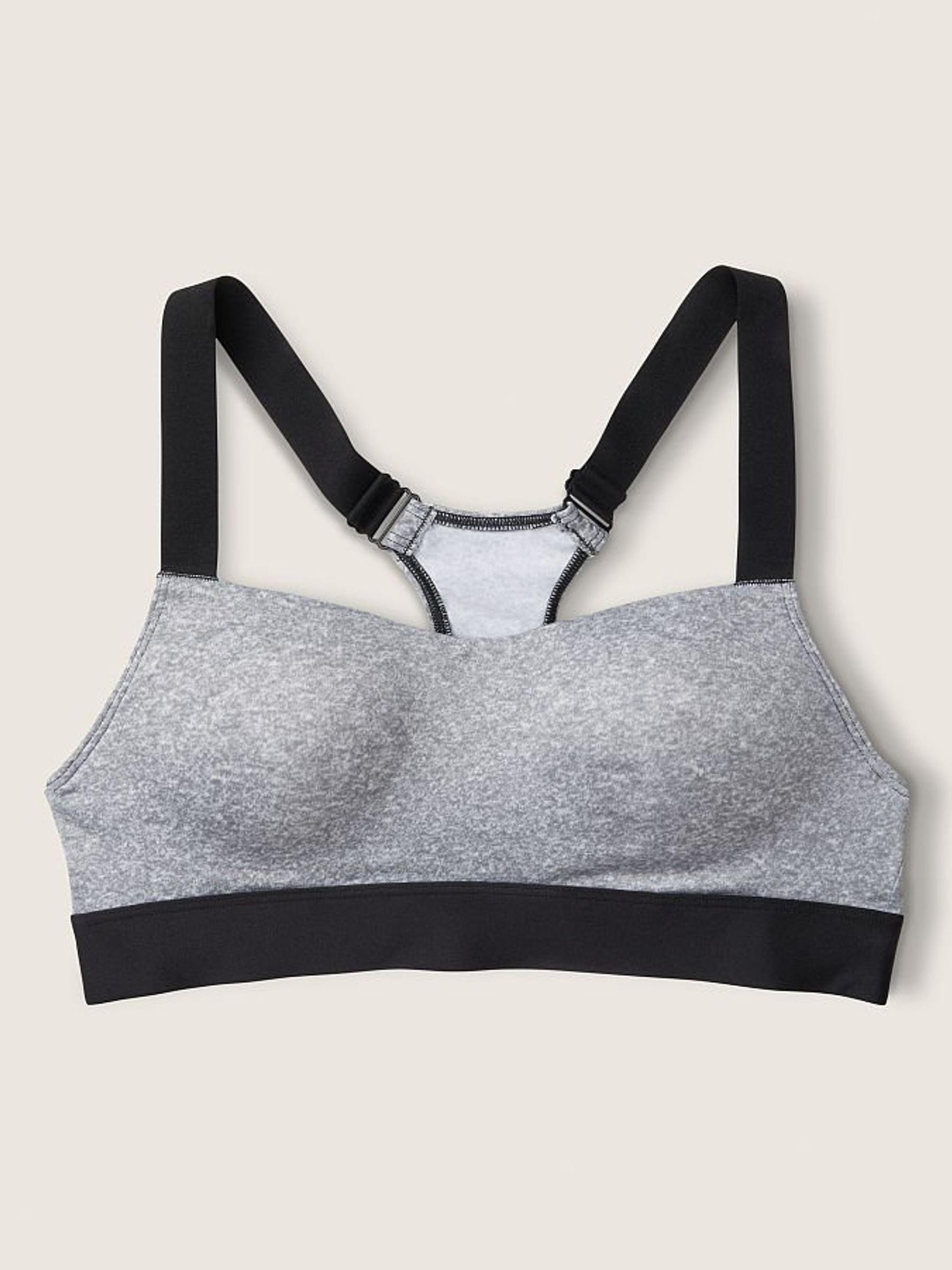 Grey Oasis Marl Medium Impact Push Up Sports Bra - Image 3 of 5