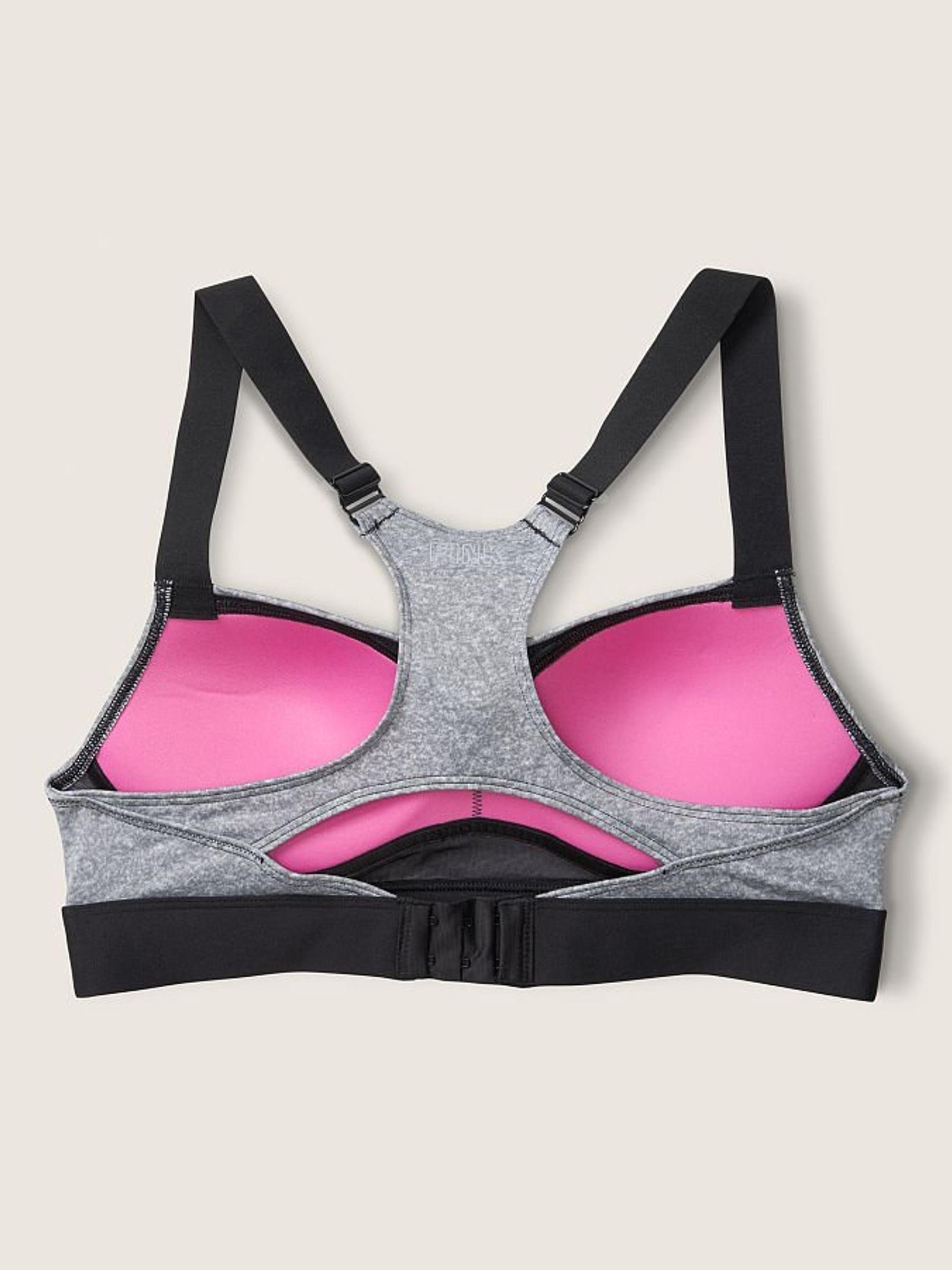 Grey Oasis Marl Medium Impact Push Up Sports Bra - Image 4 of 5