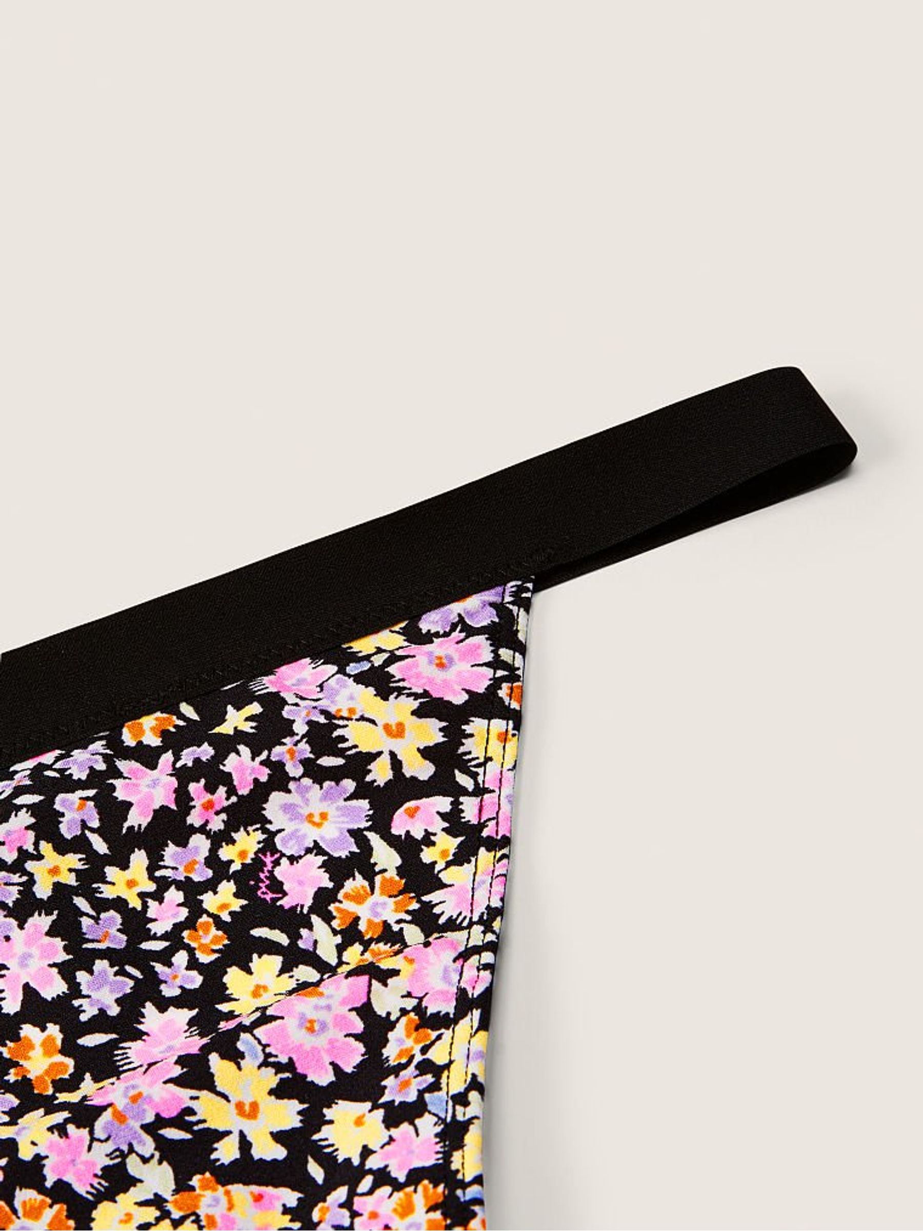 Pure Black Ditsy Floral No Show G String Knickers - Image 3 of 3