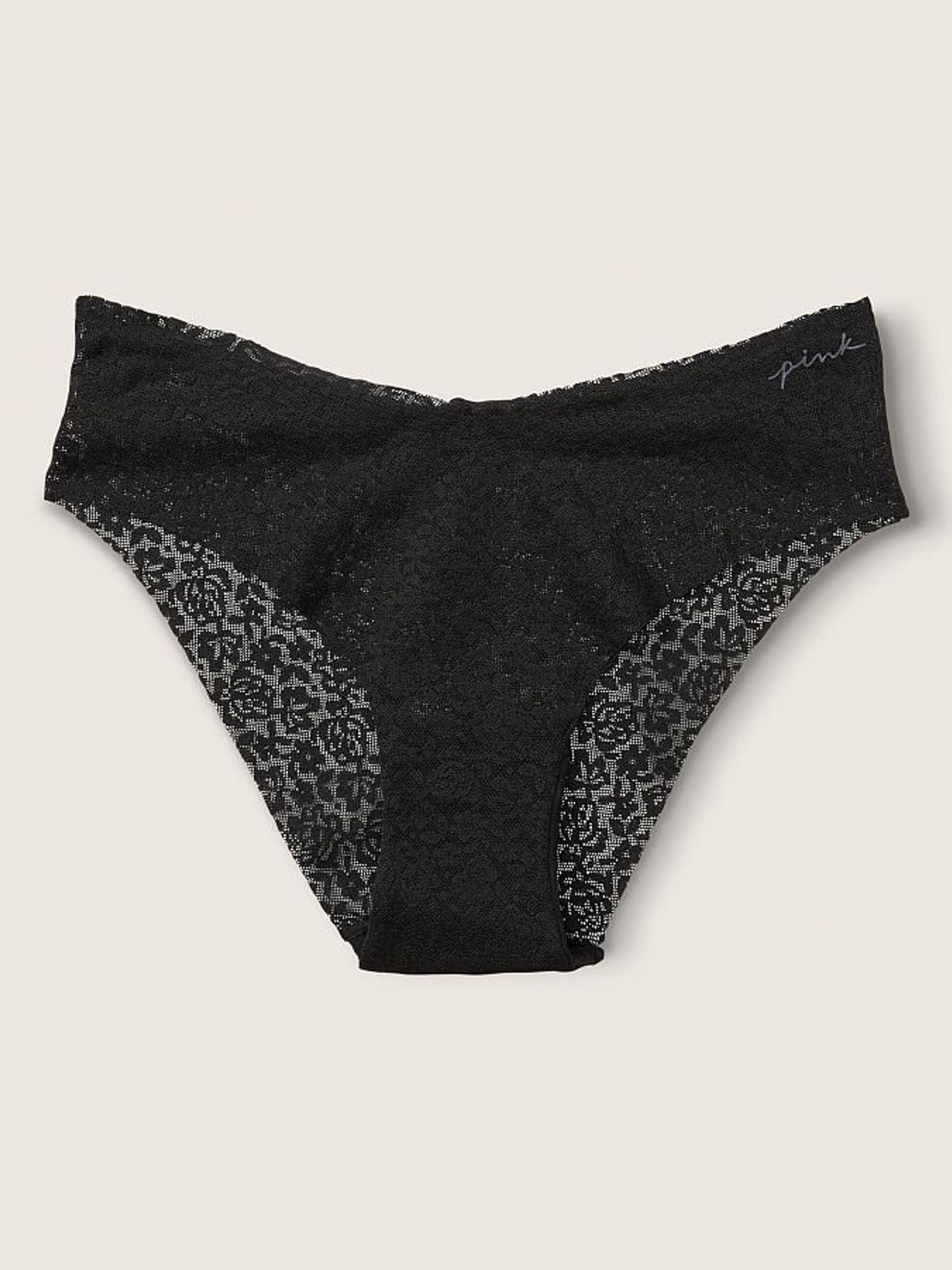 Pure Black No Show Lace High Leg Bikini Knickers - Image 1 of 2