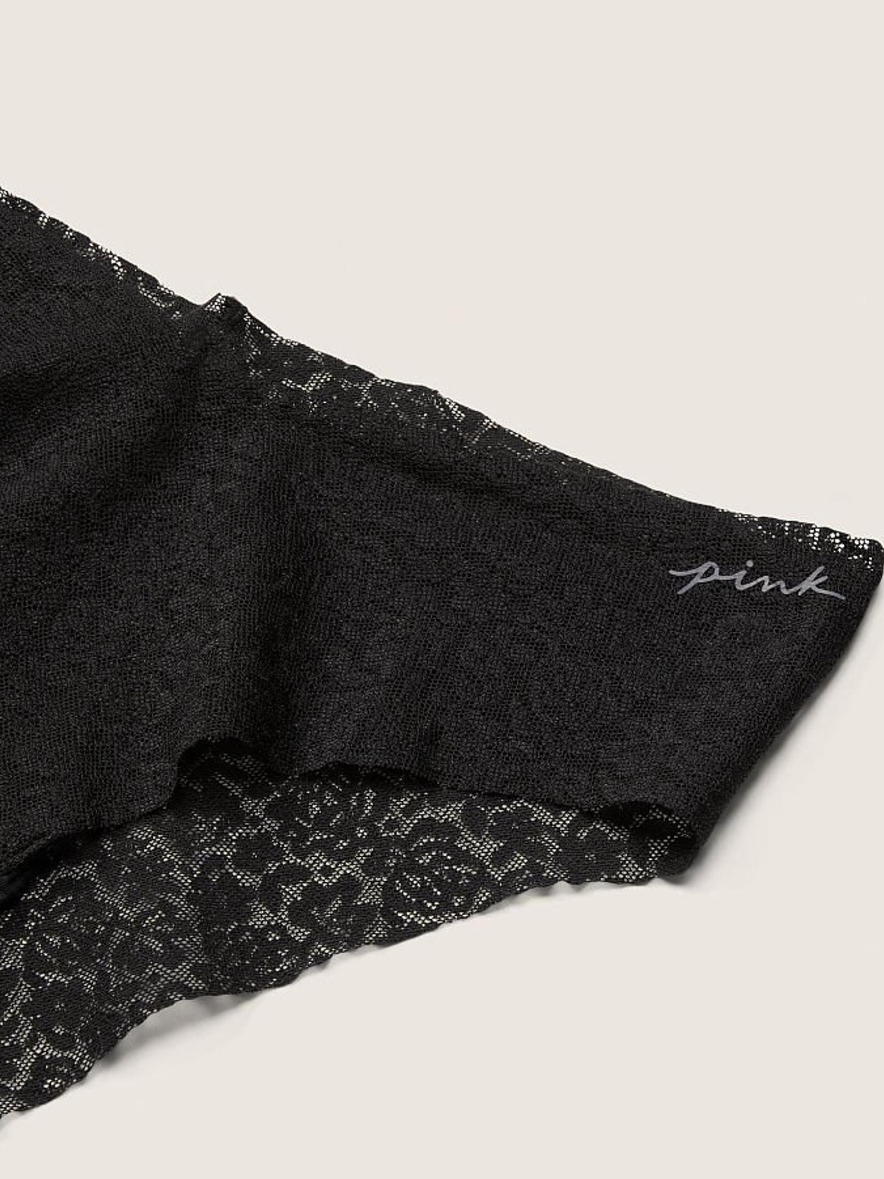 Pure Black No Show Lace High Leg Bikini Knickers - Image 2 of 2