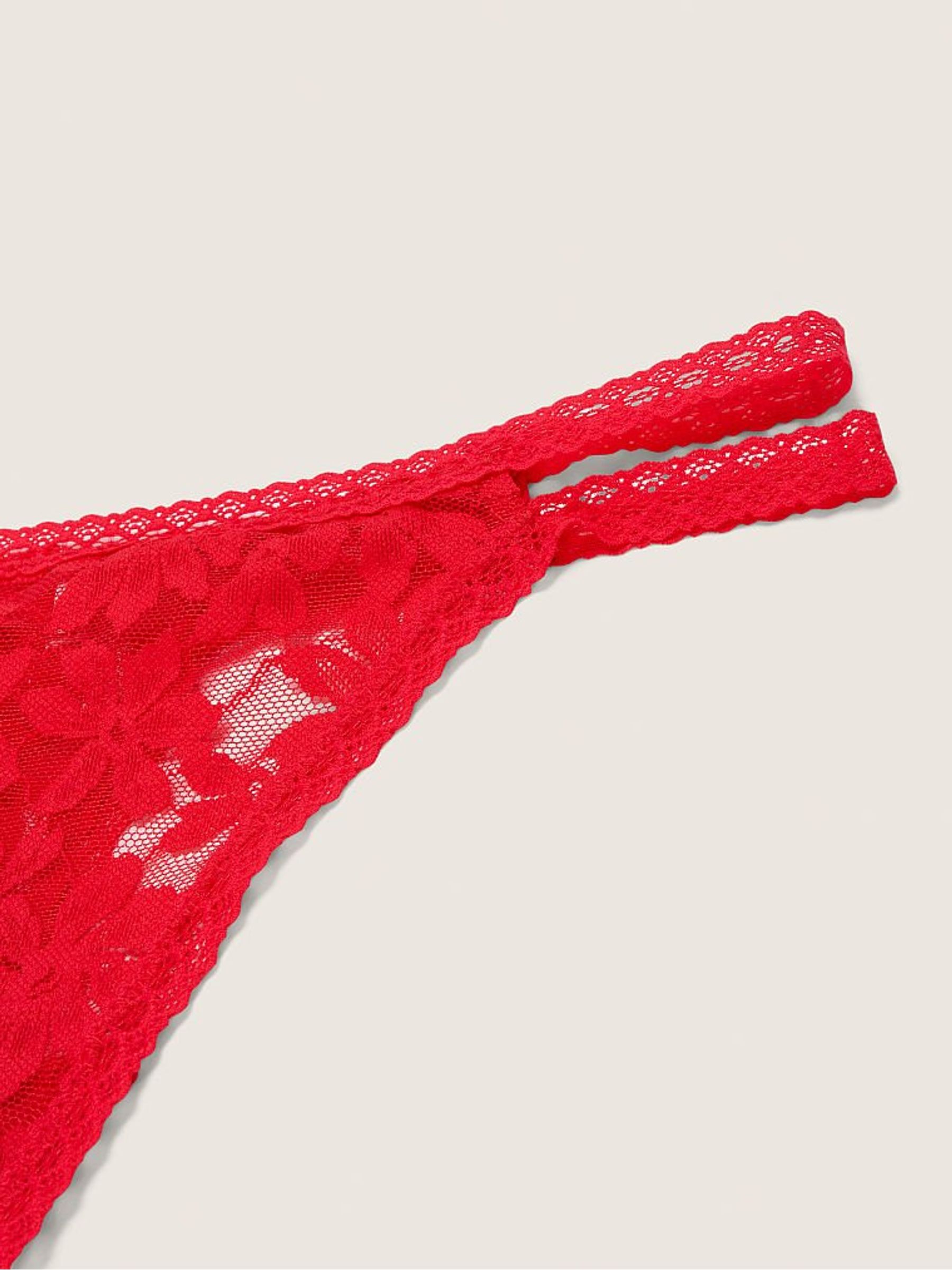 Red Pepper Strappy Lace Thong Knickers - Image 2 of 2