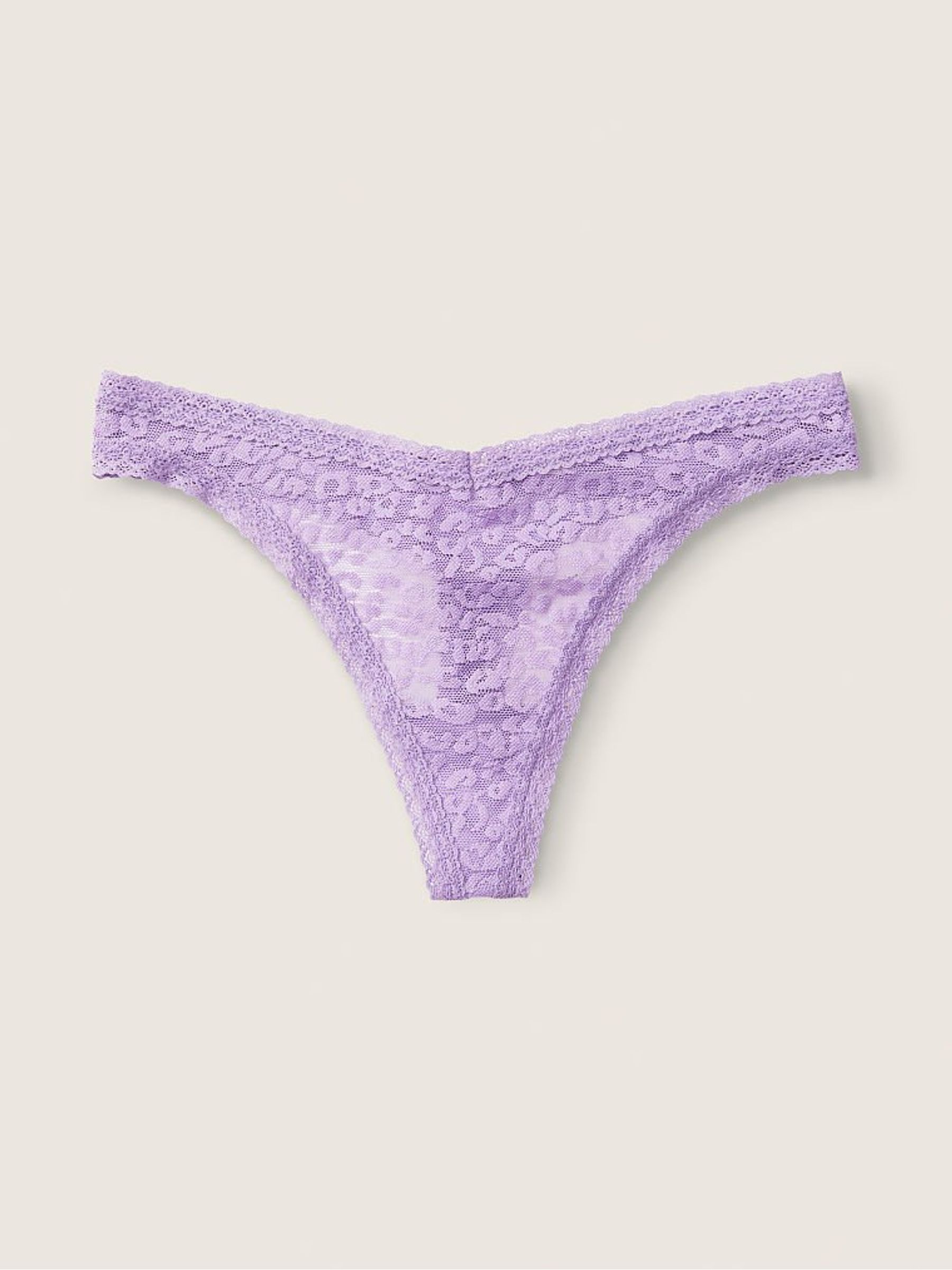 Chalk Violet Purple Lace Logo Thong Knickers - Image 2 of 3 Chalk Violet Purple Lace Logo Thong Knickers - Image 2 of 3