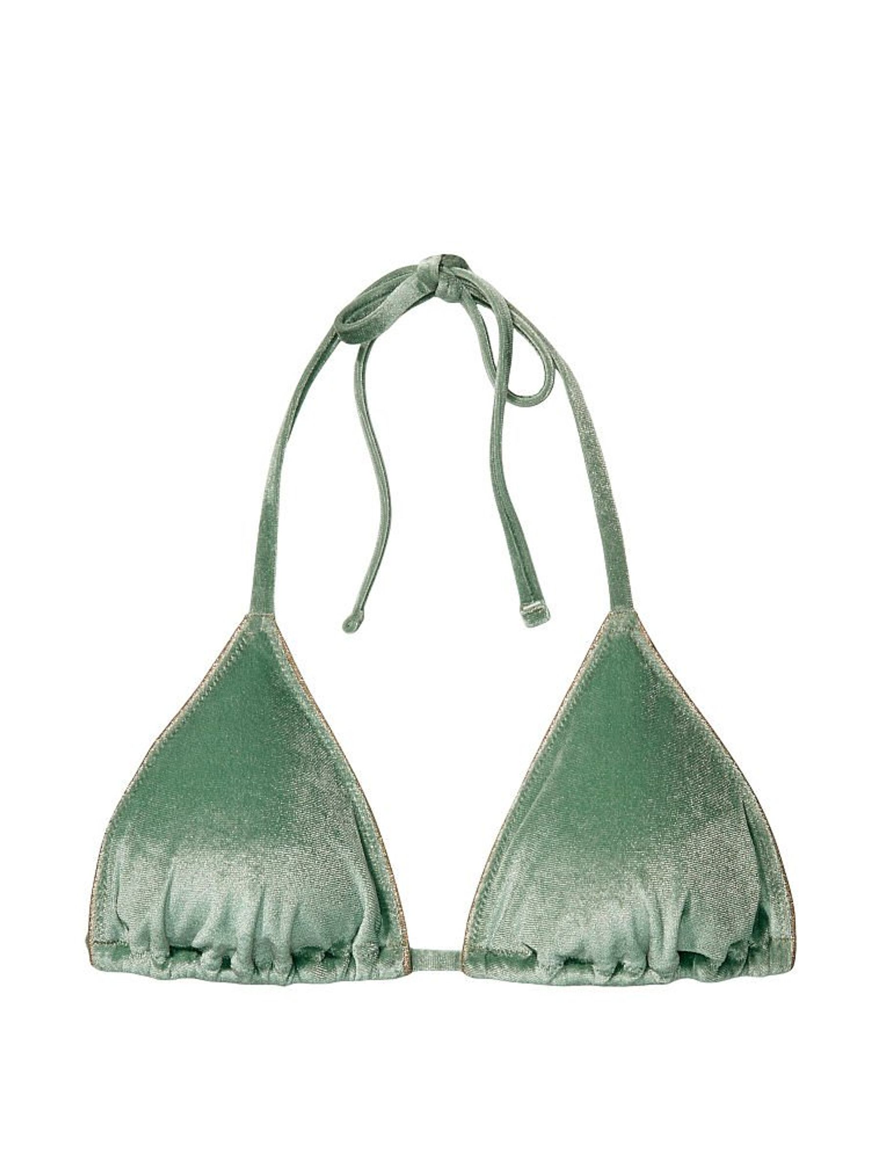 Cadette Green Velvet Triangle Swim Top - Image 3 of 3