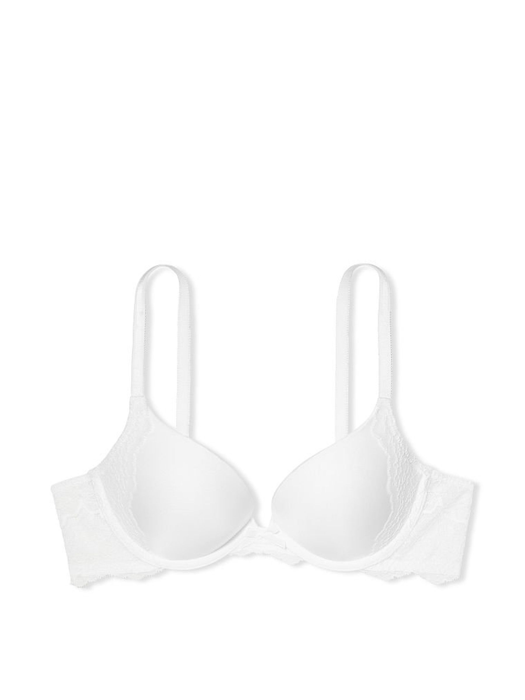 White Smooth Push Up Bra Bra with Lace - Image 3 of 4