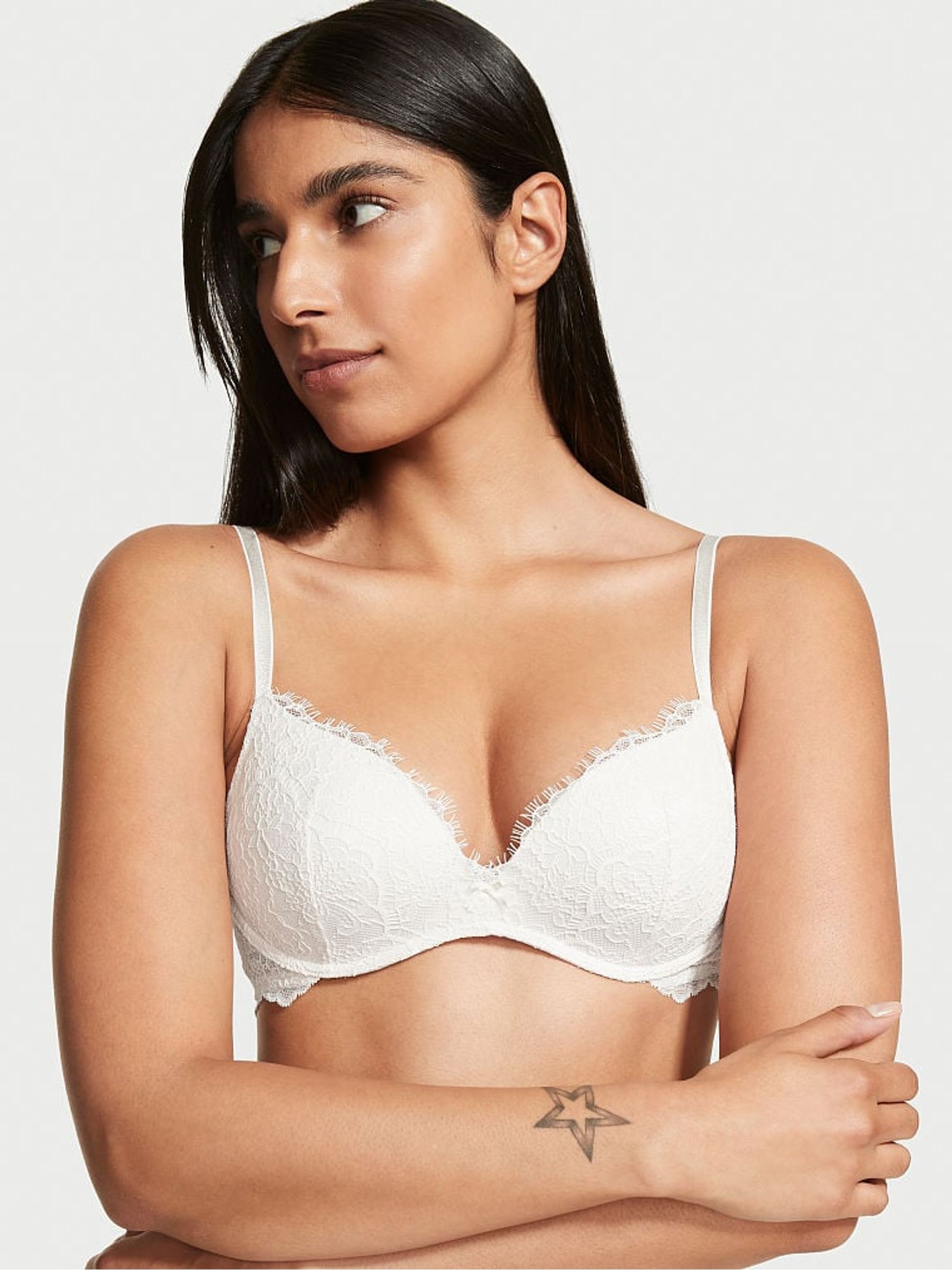 Coconut White Lace Non Wired Lightly Lined Bra - Image 1 of 3
