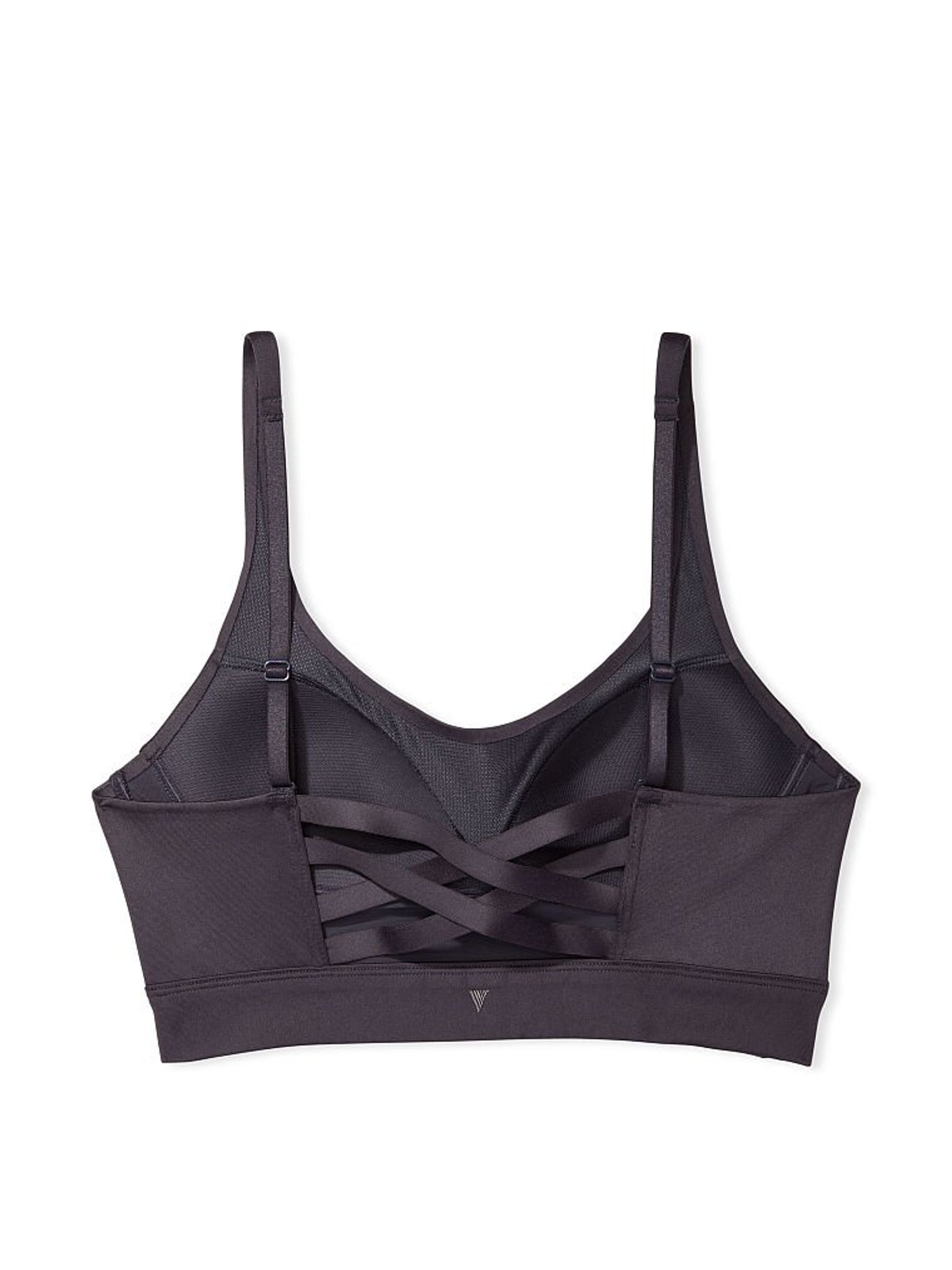 Grey Onyx Medium Impact Strappy Back Sports Bra - Image 4 of 4