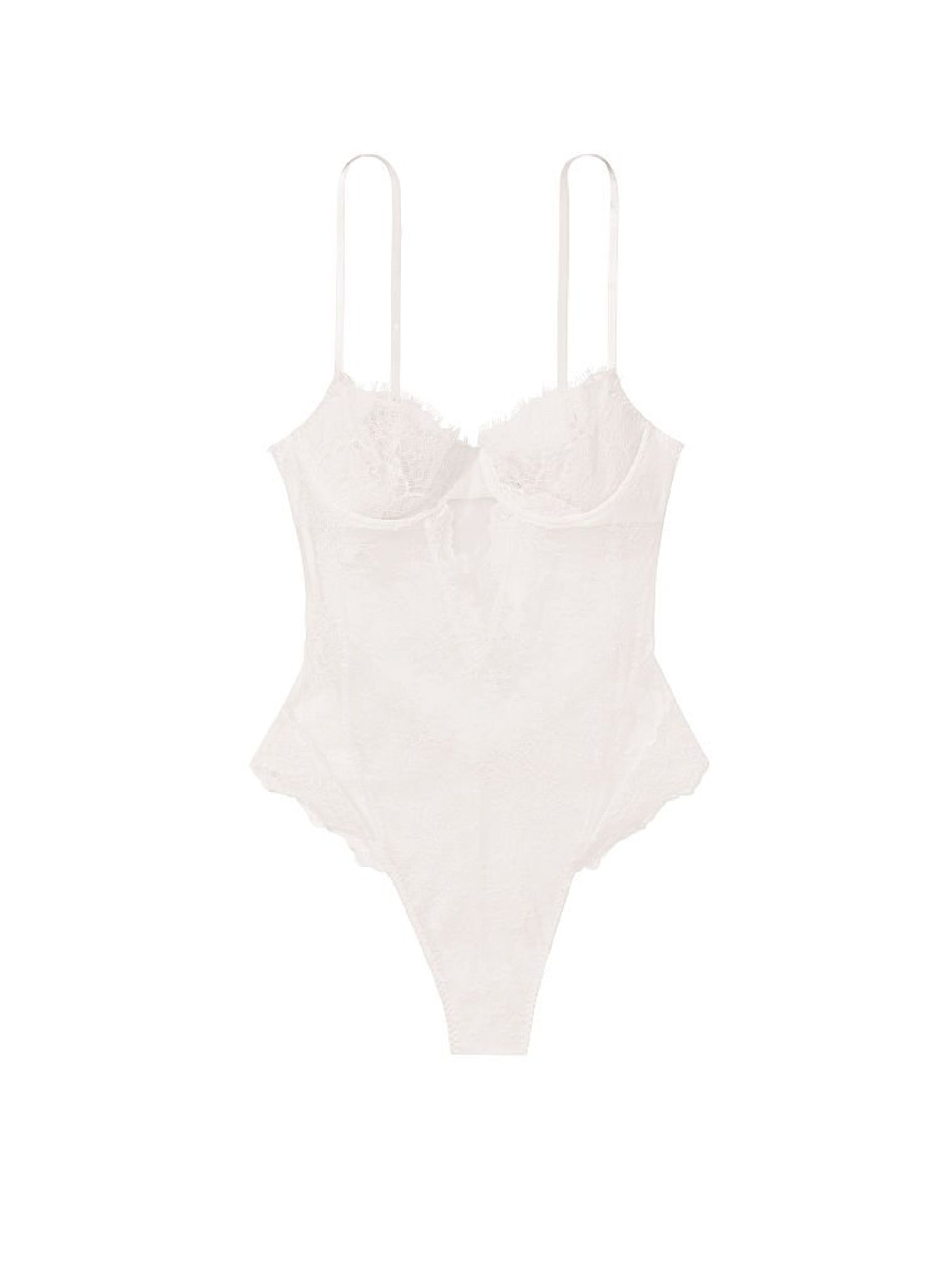 Coconut White Unlined Lace Balcony Bodysuit - Image 3 of 3