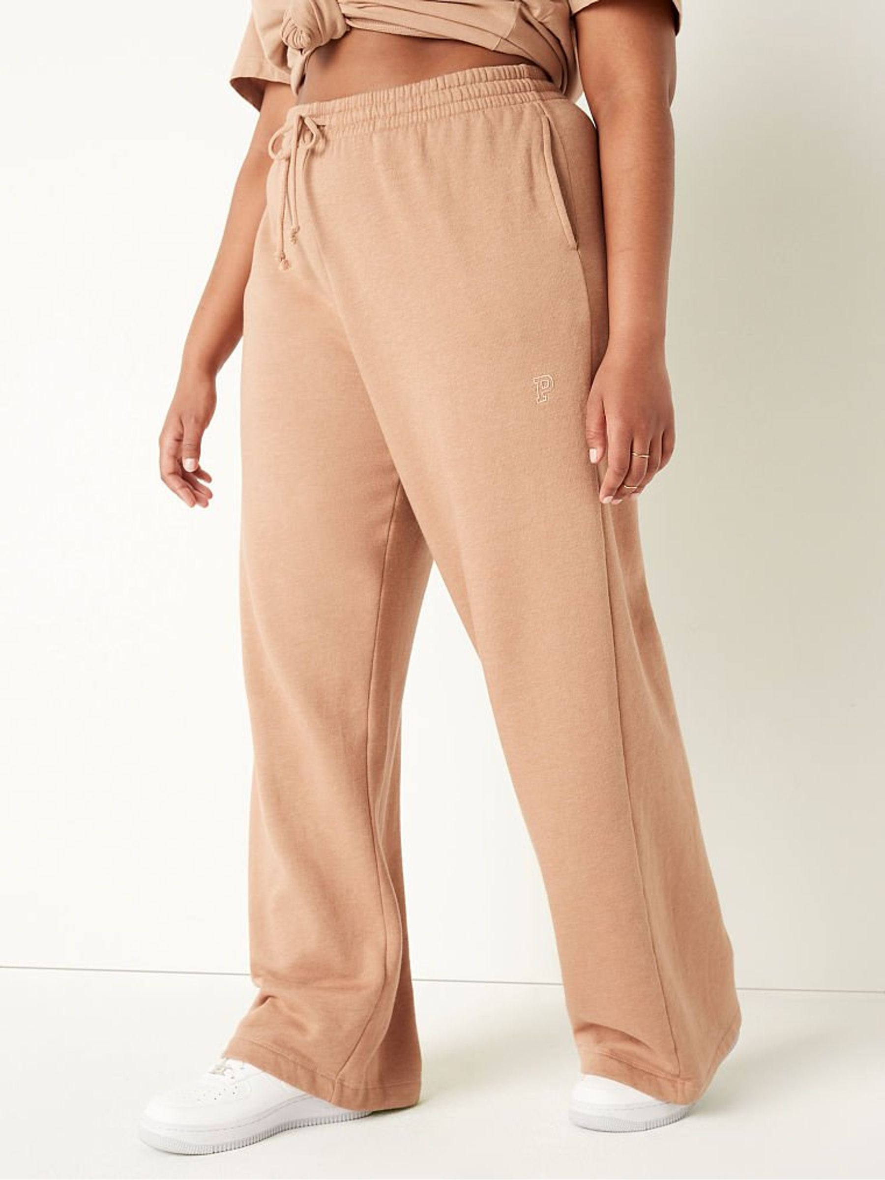 Mocha Latte Brown Wide Leg Full Length Jogger - Image 3 of 5