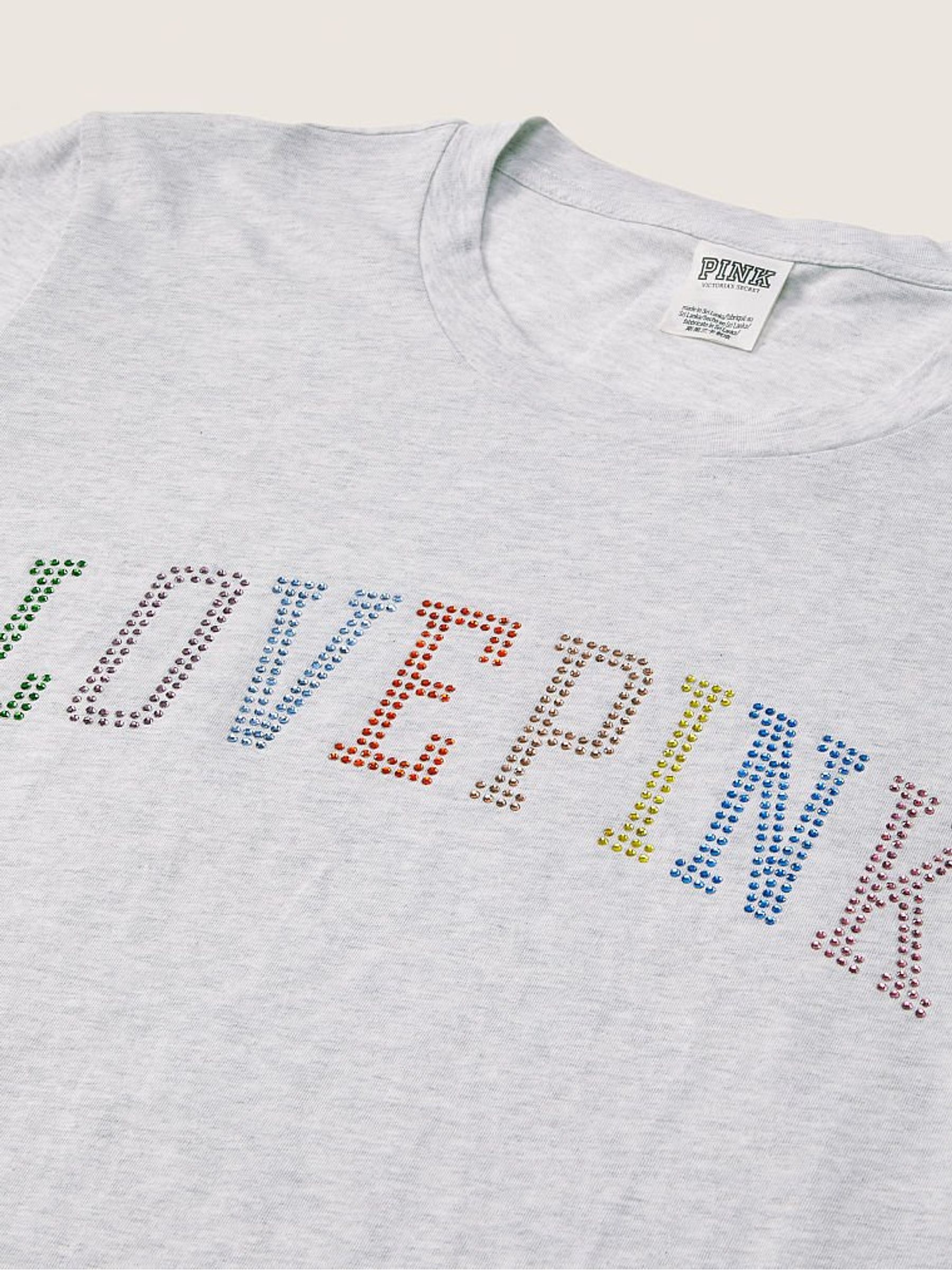Heather Stone Grey Rainbow Shine Campus Short Sleeve T-Shirt - Image 4 of 4 Heather Stone Grey Rainbow Shine Campus Short Sleeve T-Shirt - Image 4 of 4