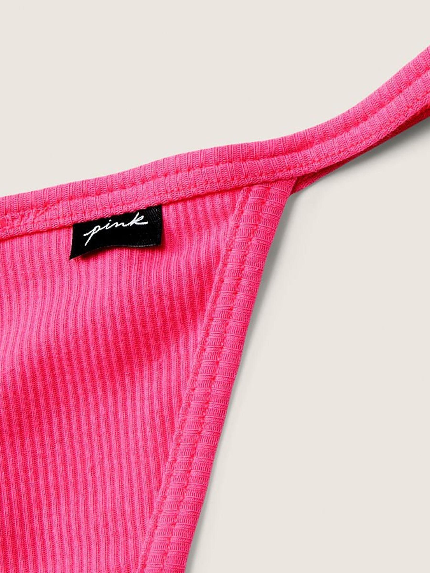 Capri Pink Cotton G String Knickers - Image 2 of 2