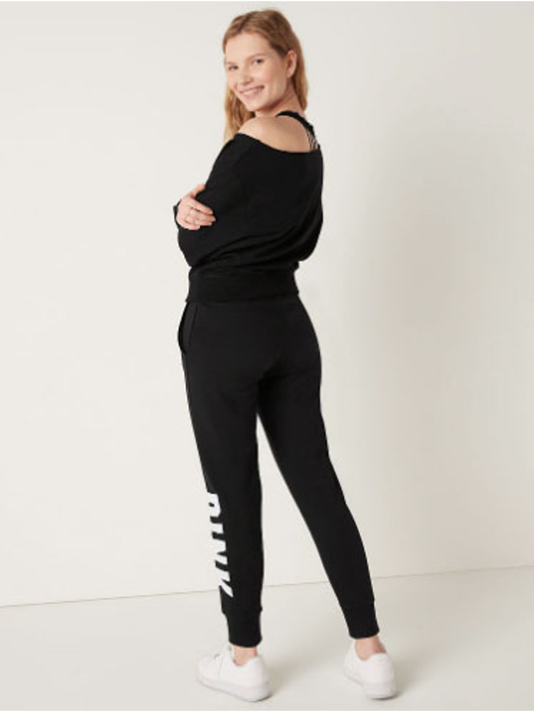 Pure Black Fleece Lounge Jogger - Image 2 of 5