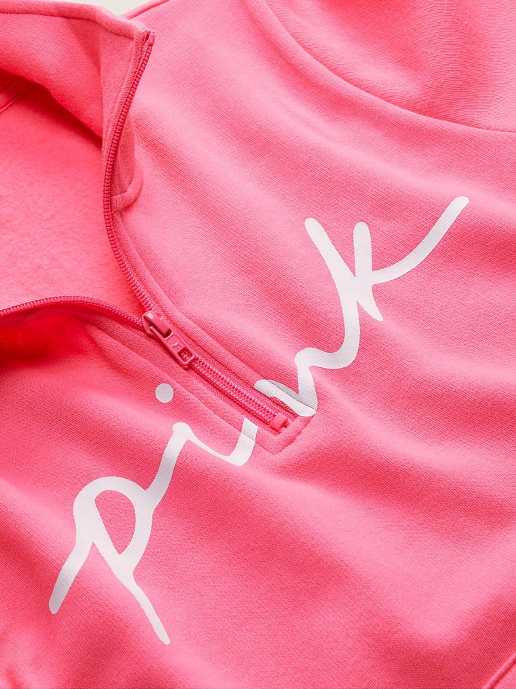 Capri Pink Script Logo Everyday Lounge Perfect QuarterZip Fleece - Image 4 of 4