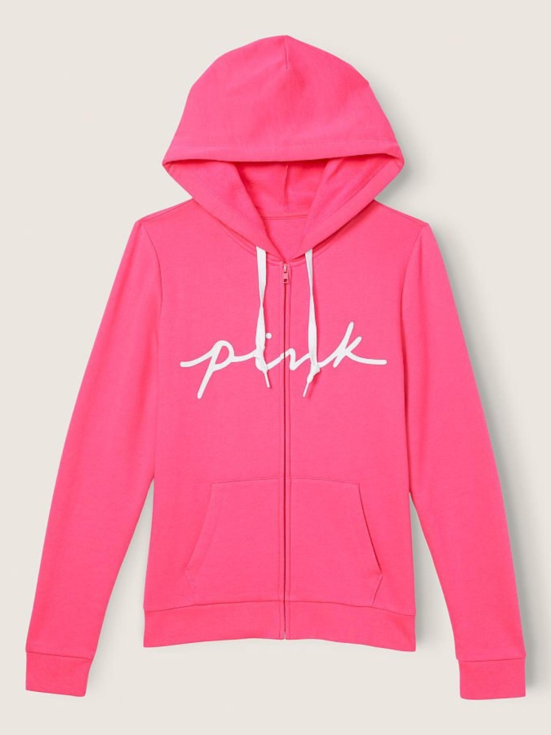 Capri Pink Script Logo Everyday Lounge Perfect FullZip - Image 3 of 4