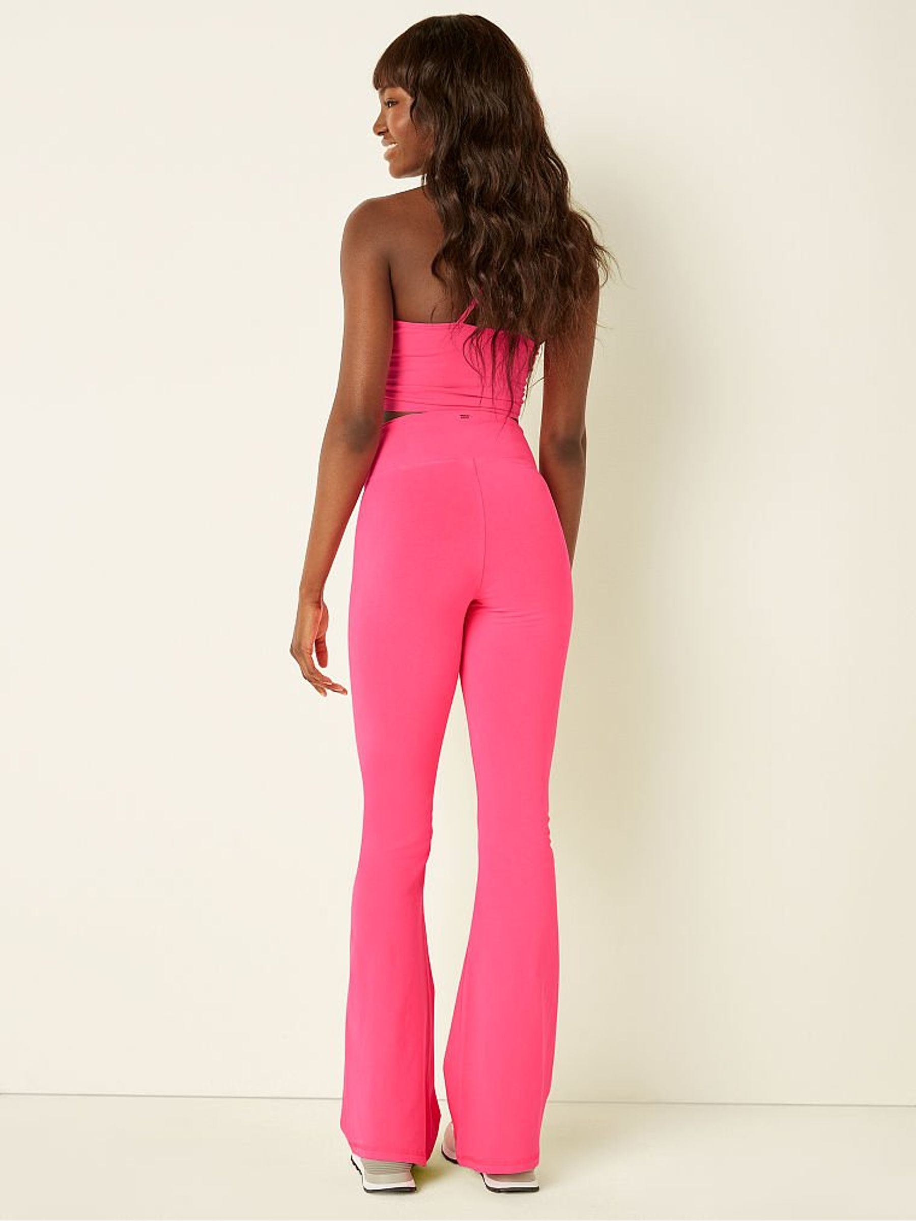 Capri Pink Cotton High Waist V Crossover Legging in Full Length - Image 2 of 4