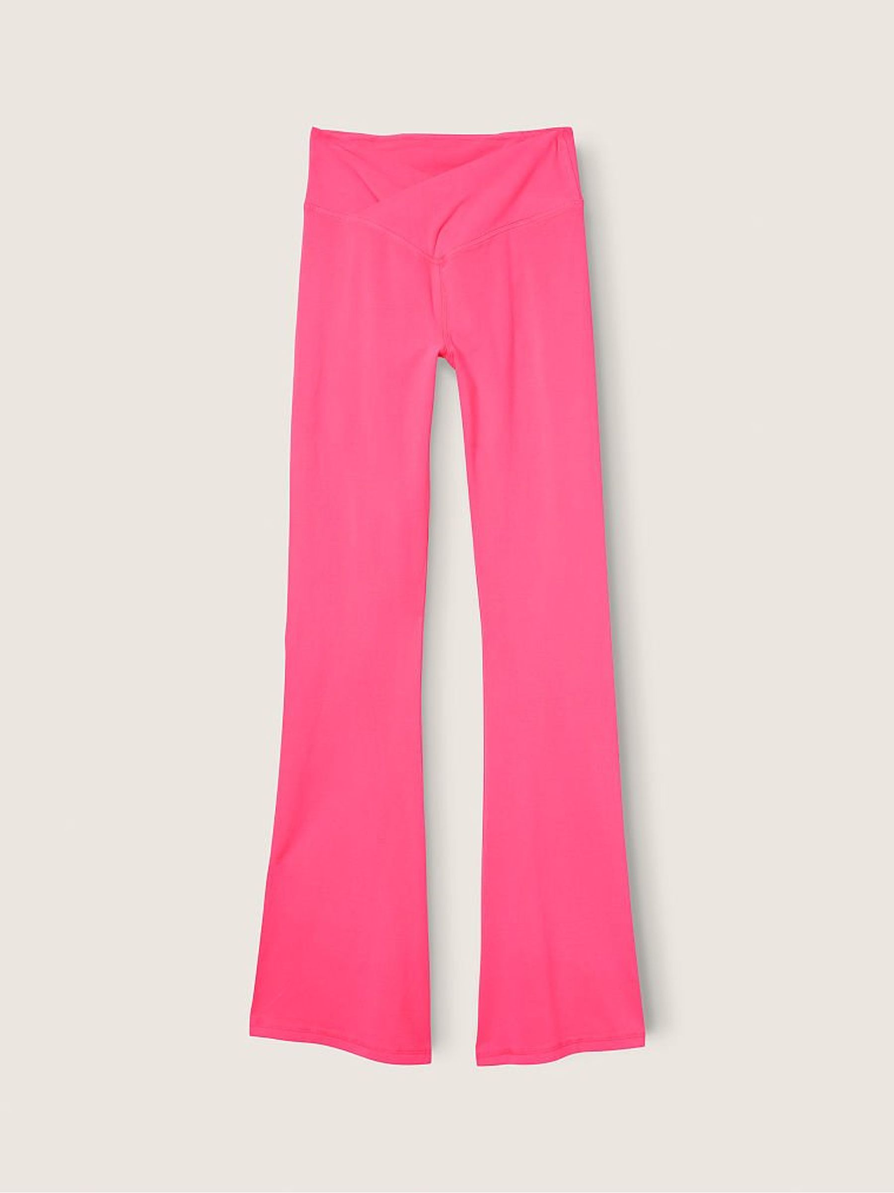 Capri Pink Cotton High Waist V Crossover Legging in Full Length - Image 3 of 4