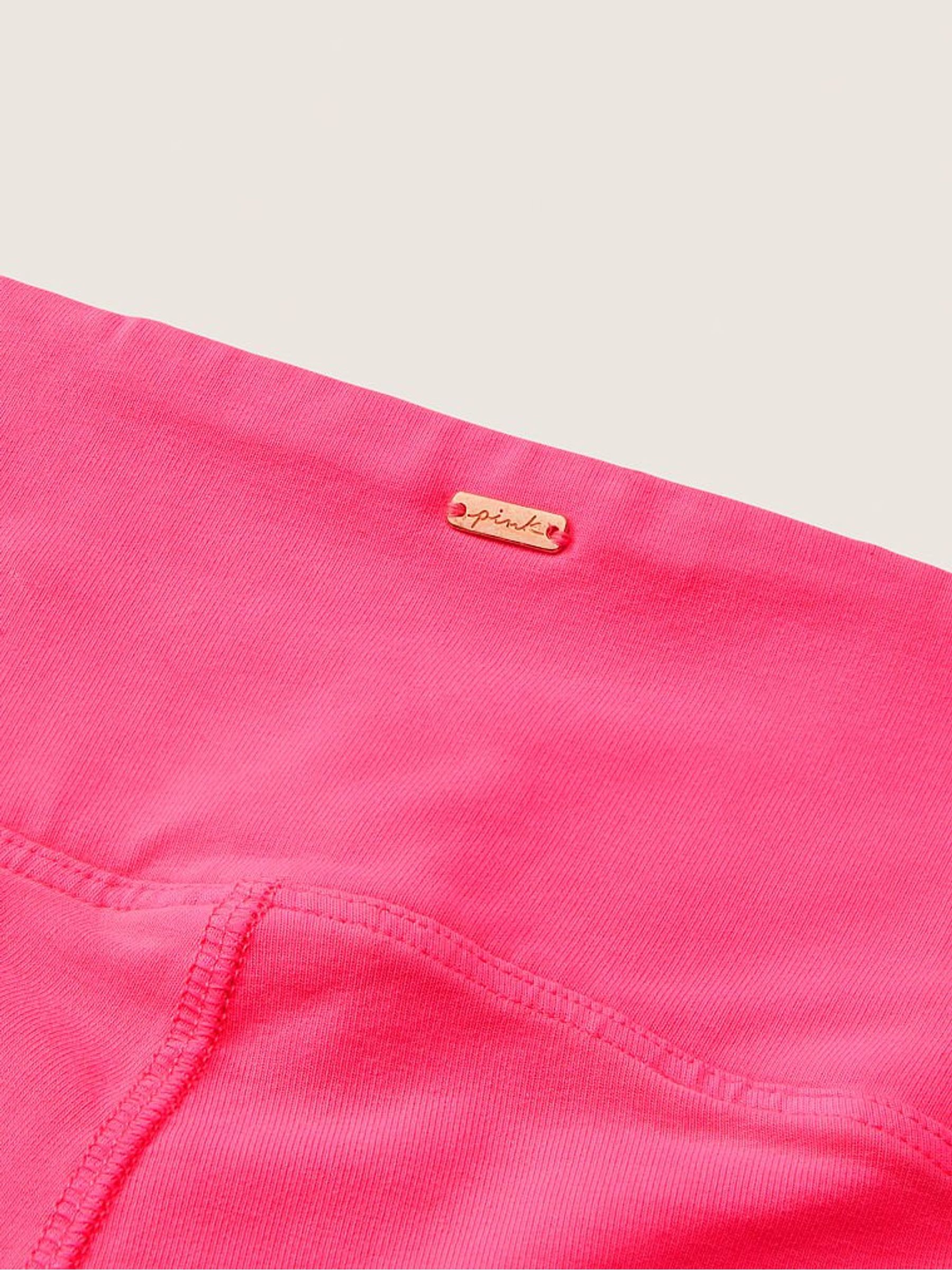 Capri Pink Cotton High Waist V Crossover Legging in Full Length - Image 4 of 4