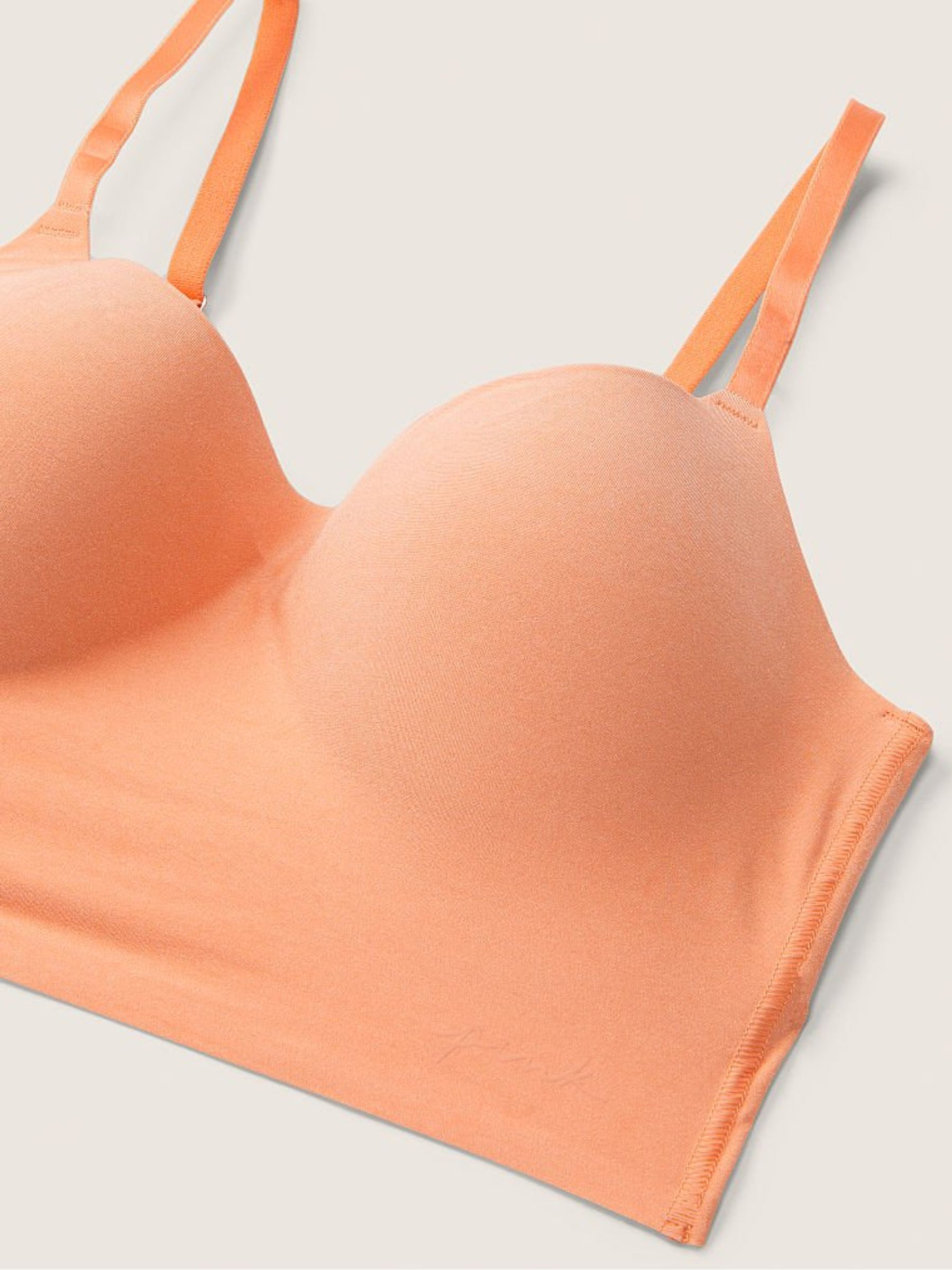 Coral Cream Orange Smooth Lightly Lined Bralette - Image 4 of 4