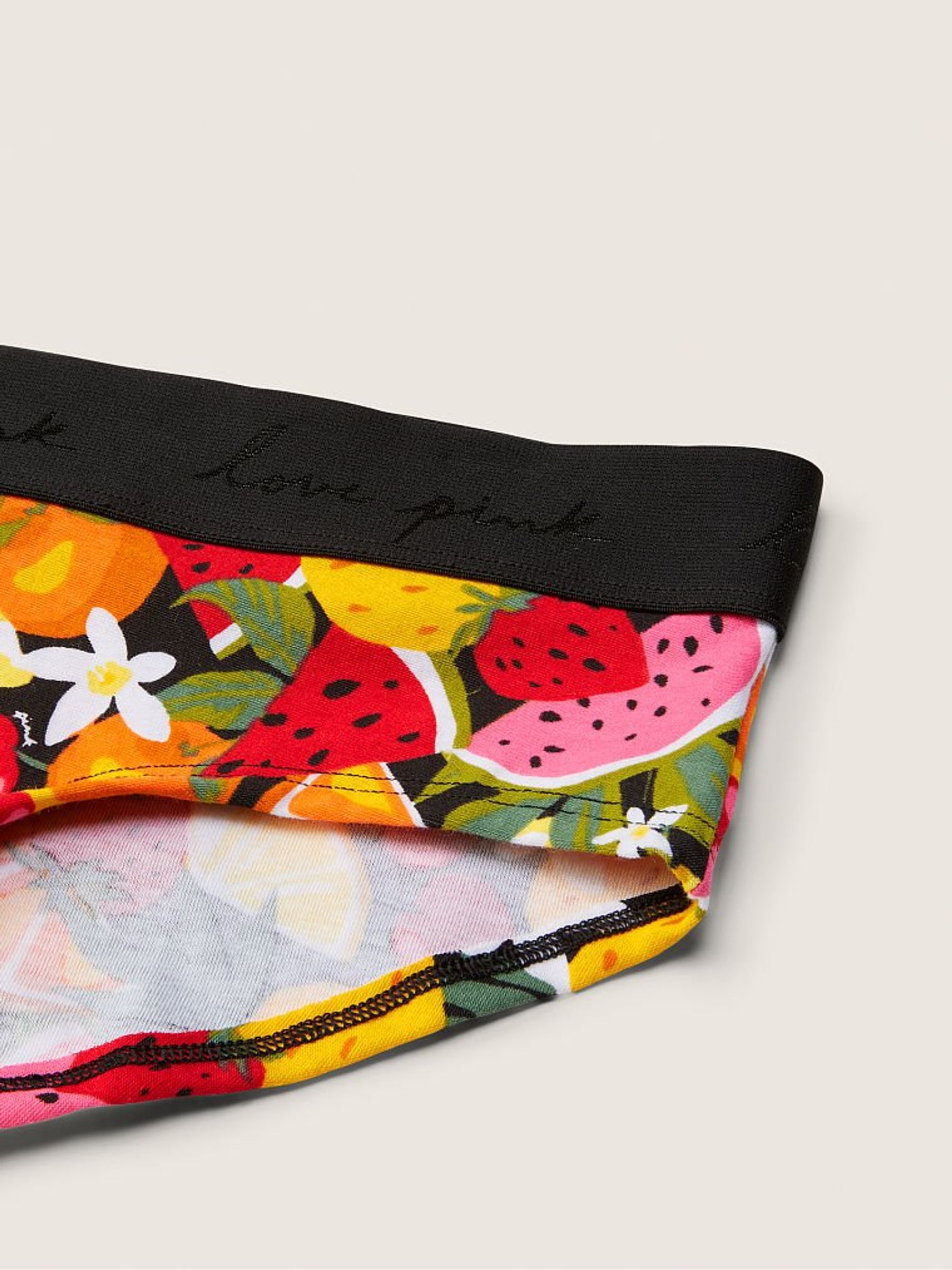 Pure Black Fruit Print Cotton Logo Hipster Knickers - Image 2 of 2 Pure Black Fruit Print Cotton Logo Hipster Knickers - Image 2 of 2