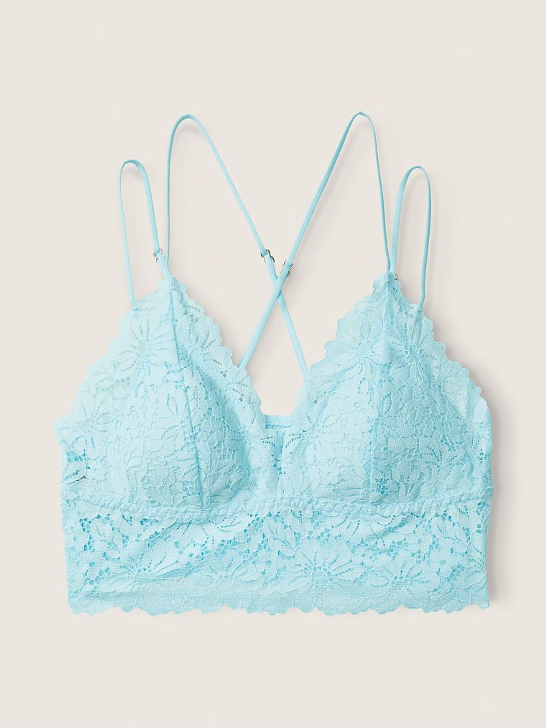 Blue Breeze Lace Strappy Back Longline Bralette - Image 3 of 4