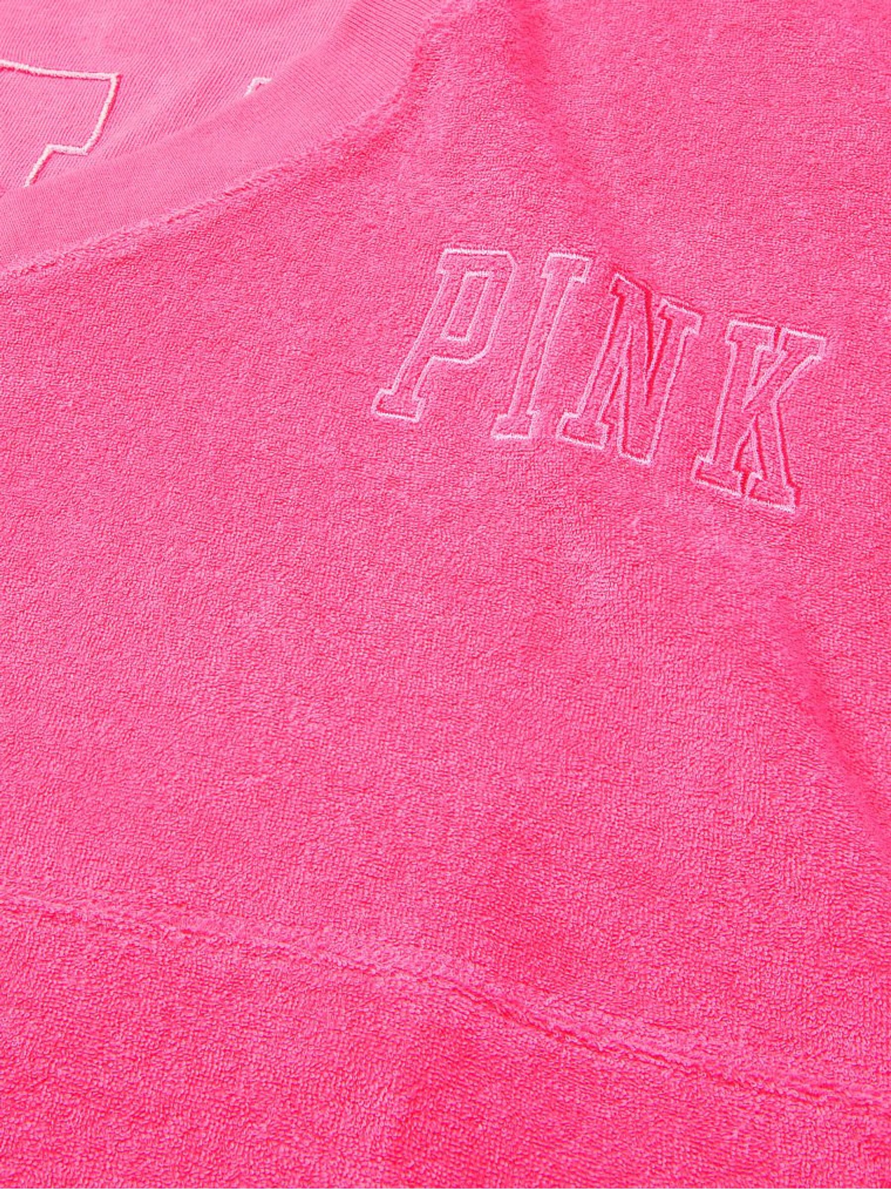 Capri Pink Varsity Terry V Neck Sweatshirt - Image 5 of 5 Capri Pink Varsity Terry V Neck Sweatshirt - Image 5 of 5