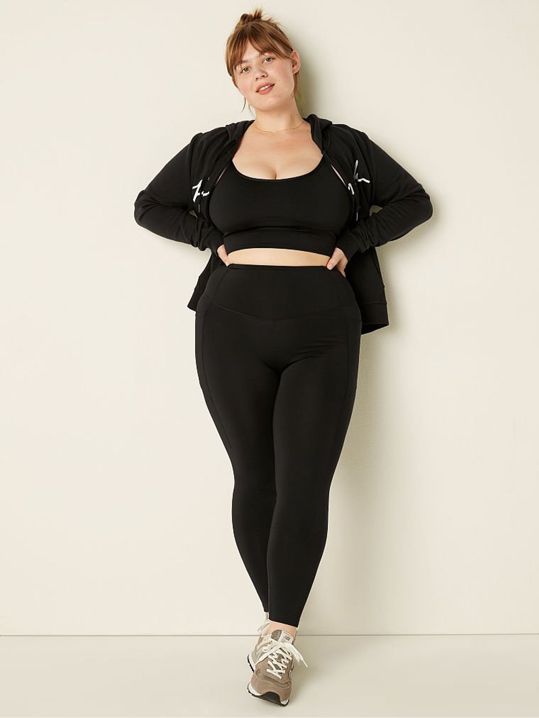 Pure Black High Waist Crop Legging - Image 1 of 5