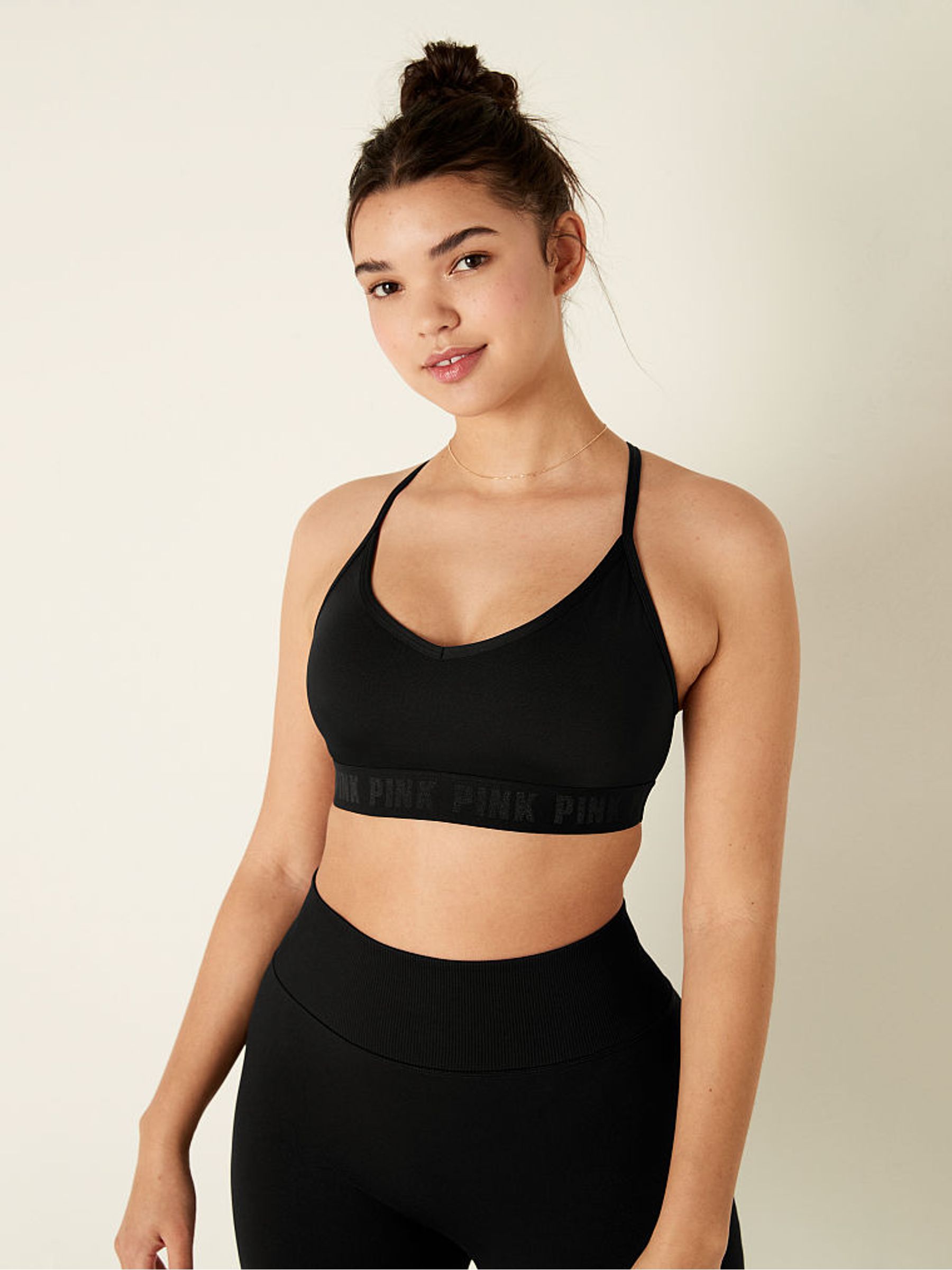 Black Lightly Lined Low Impact Sports Bra - Image 2 of 4