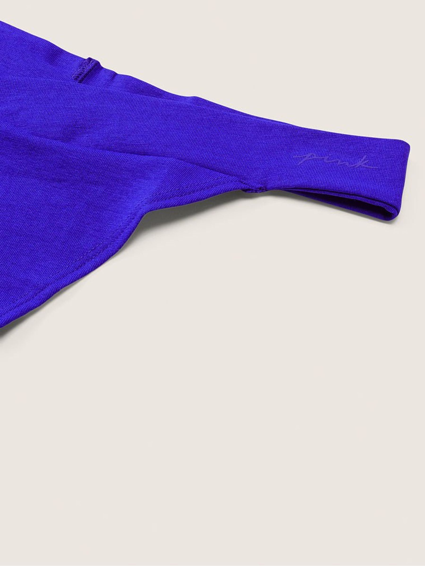 Shining Sea Blue Crossover Cotton Thong Knickers - Image 2 of 2