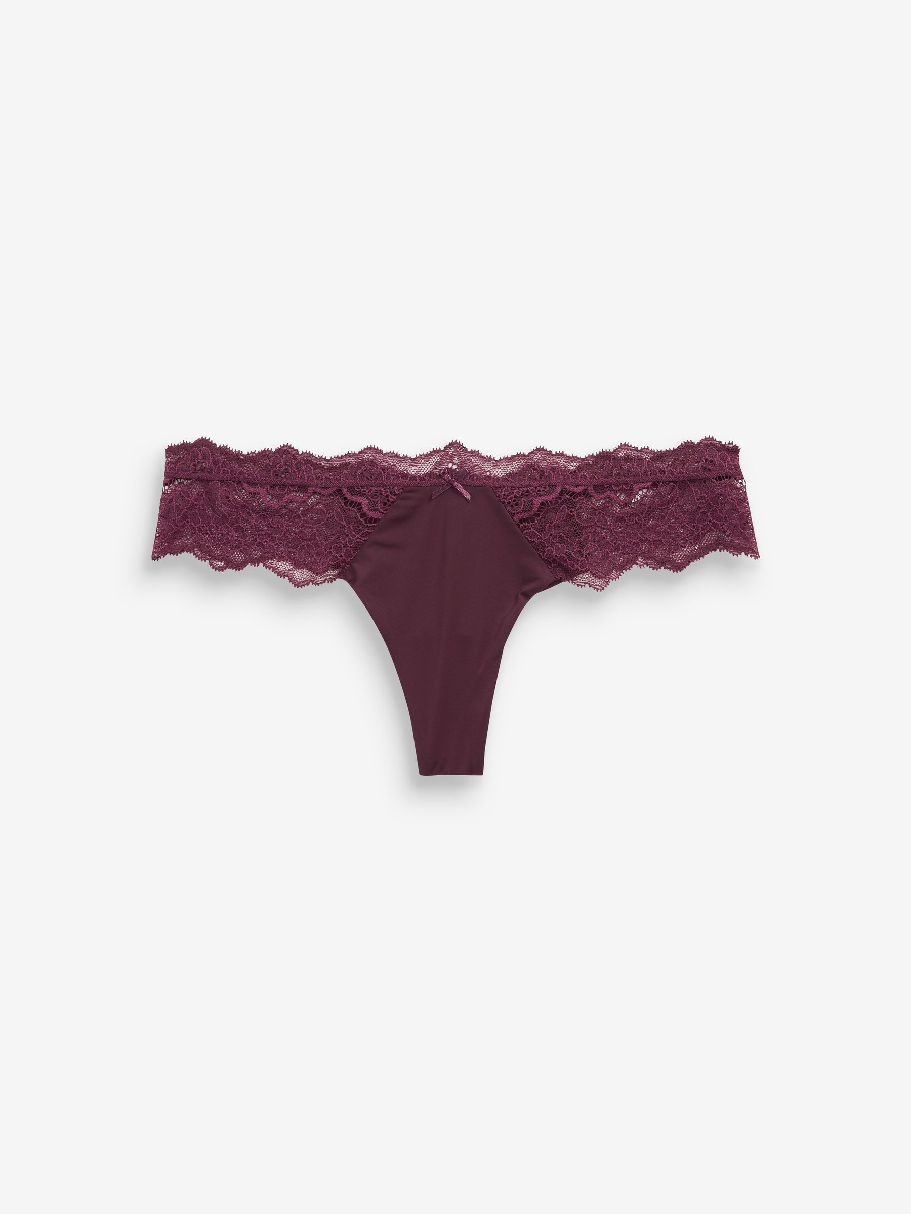 Purple Floral Lace Thong Panty - Image 4 of 4