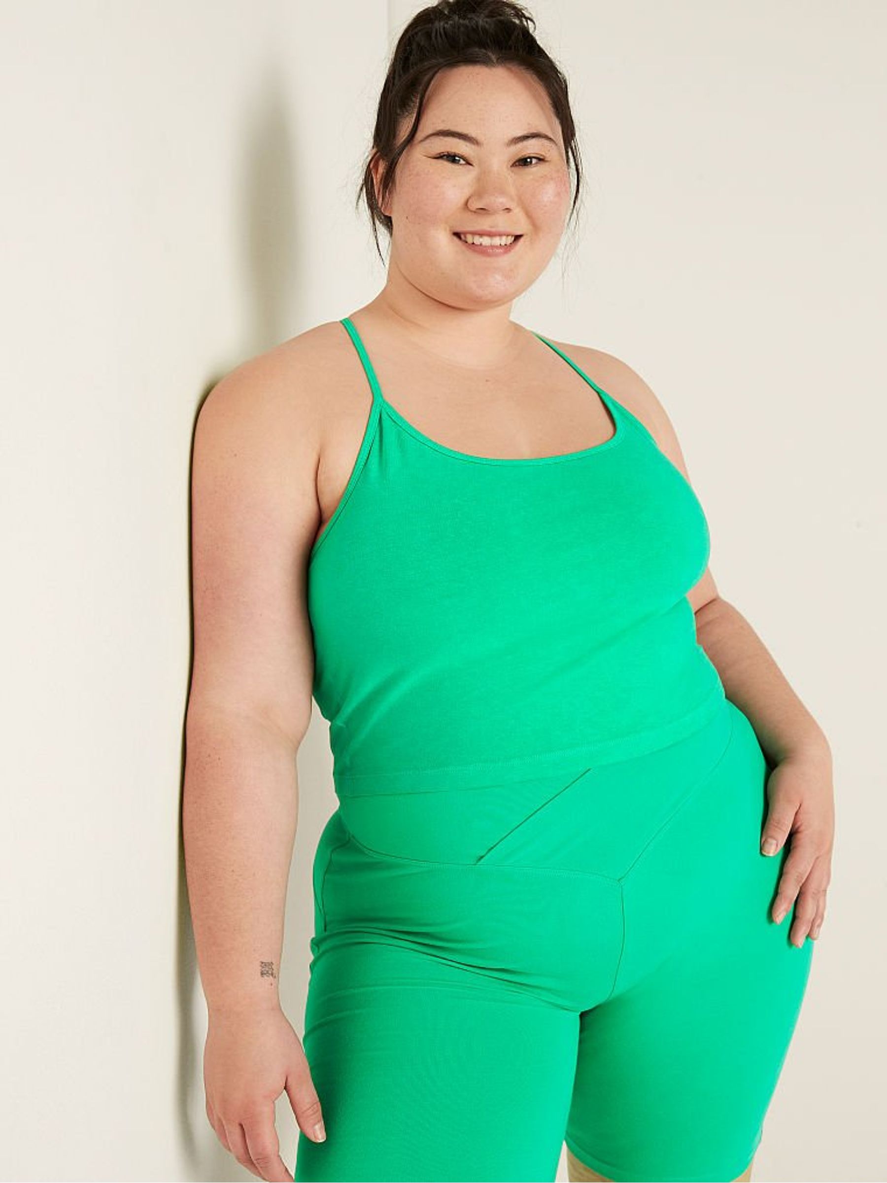 Electric Green Wash Shrunken Crop Shelf Cami - Image 1 of 4