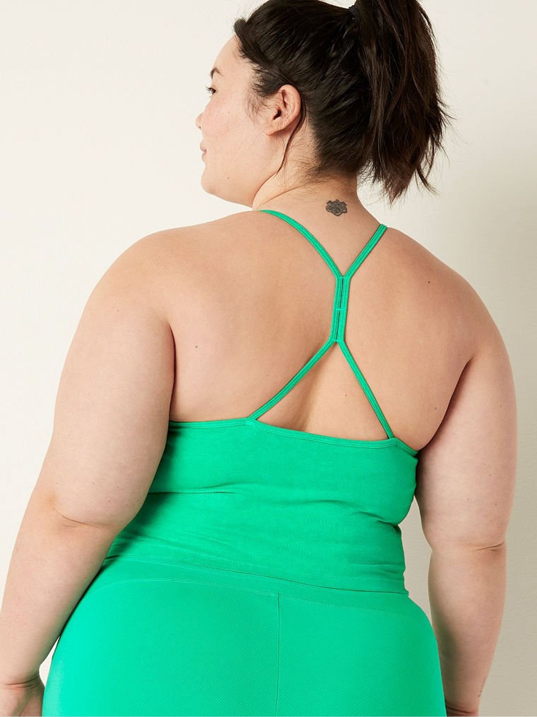 Electric Green Wash Shrunken Crop Shelf Cami - Image 2 of 4