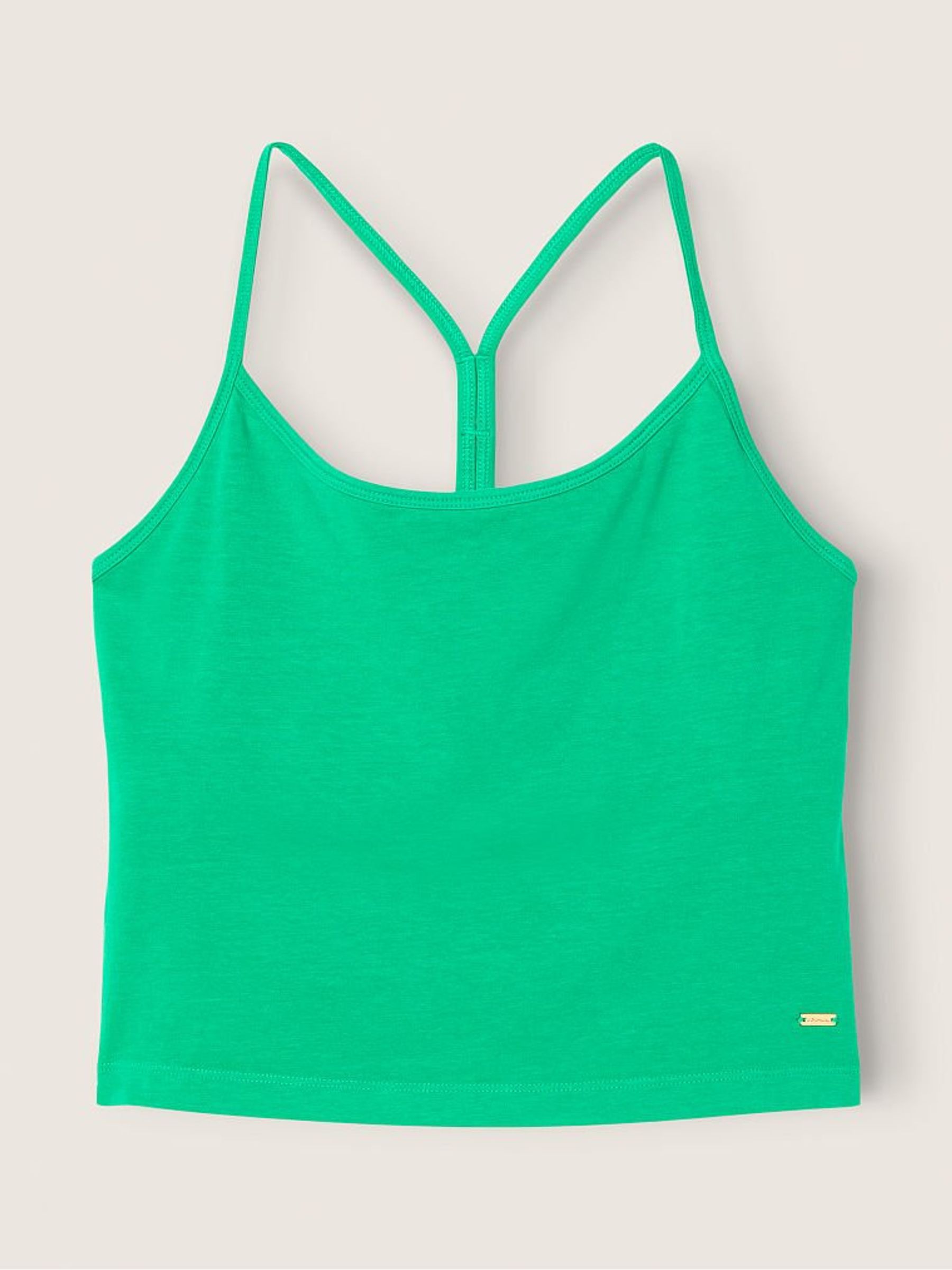 Electric Green Wash Shrunken Crop Shelf Cami - Image 3 of 4