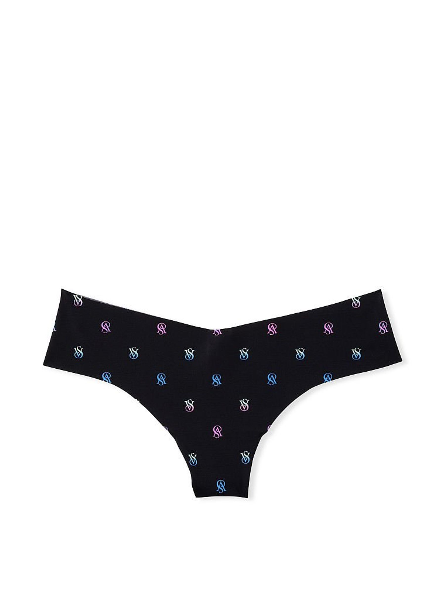 Rainbow Monogram Black Smooth No Show Thong Panty - Image 3 of 3