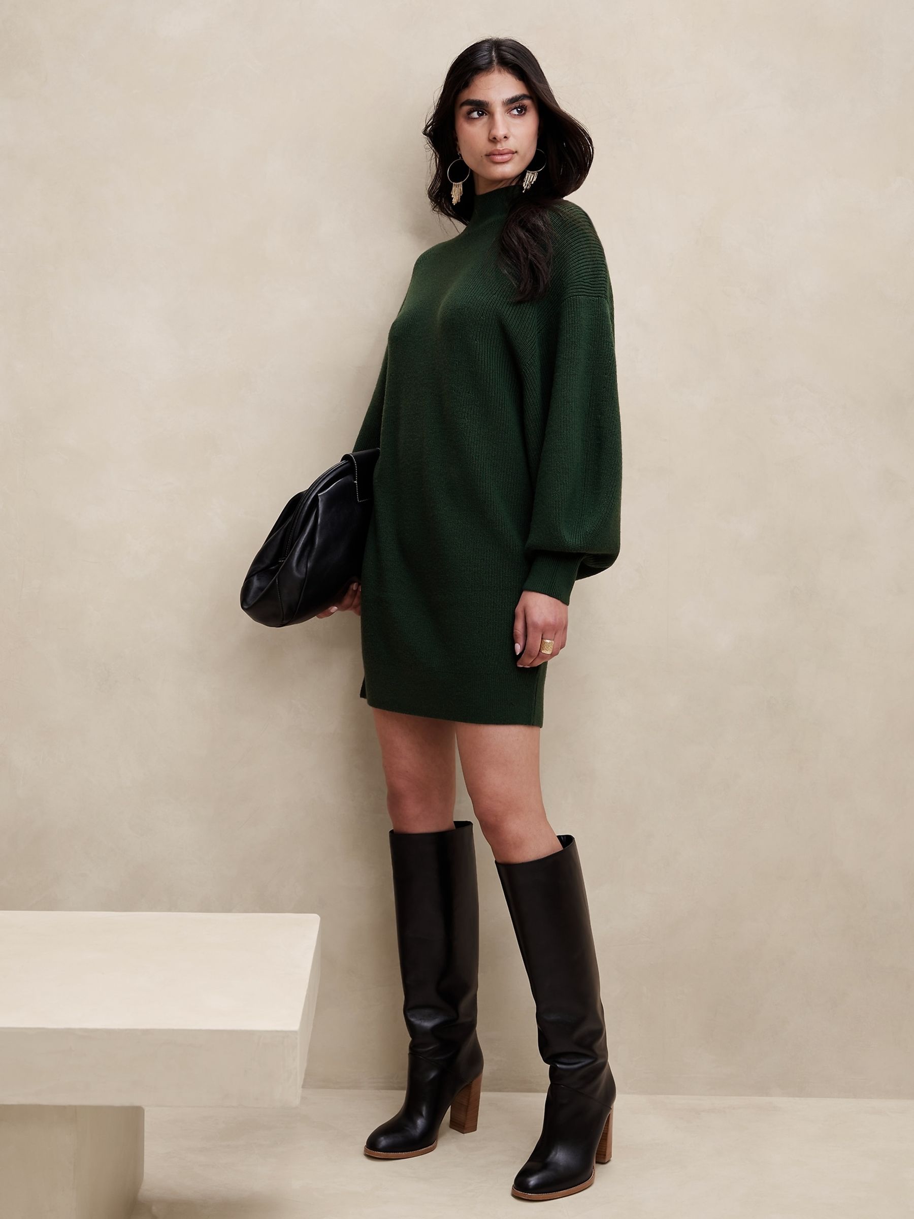 Banana Republic Green Landa Merino Jumper Dress - Image 1 of 1