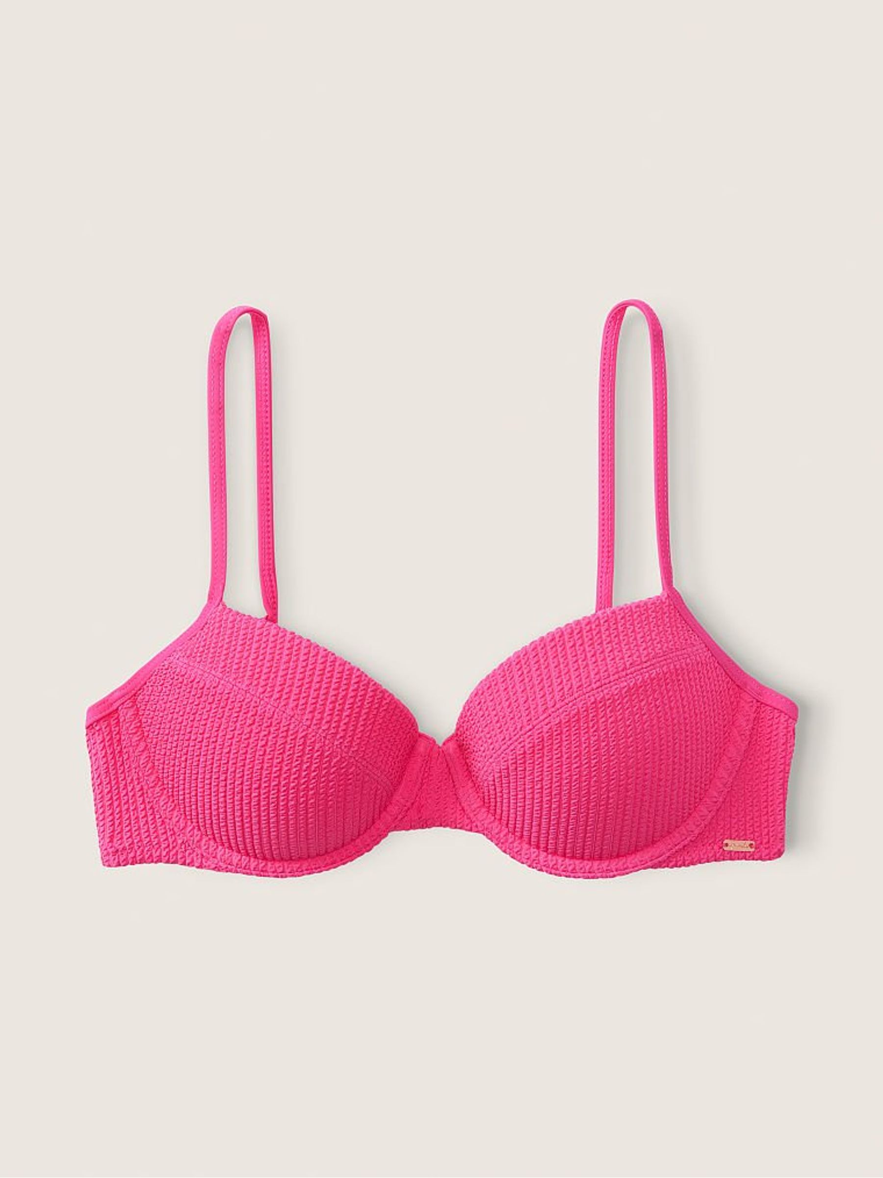 Capri Pink Crinkle PushUp Swim Top - Image 3 of 4