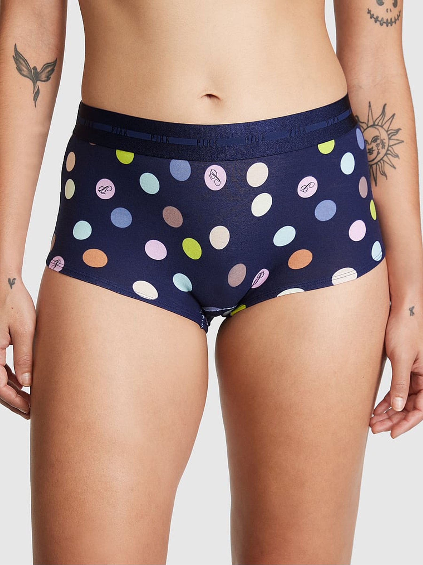 Midnight Navy Blue Dot Logo Short Knickers - Image 1 of 1